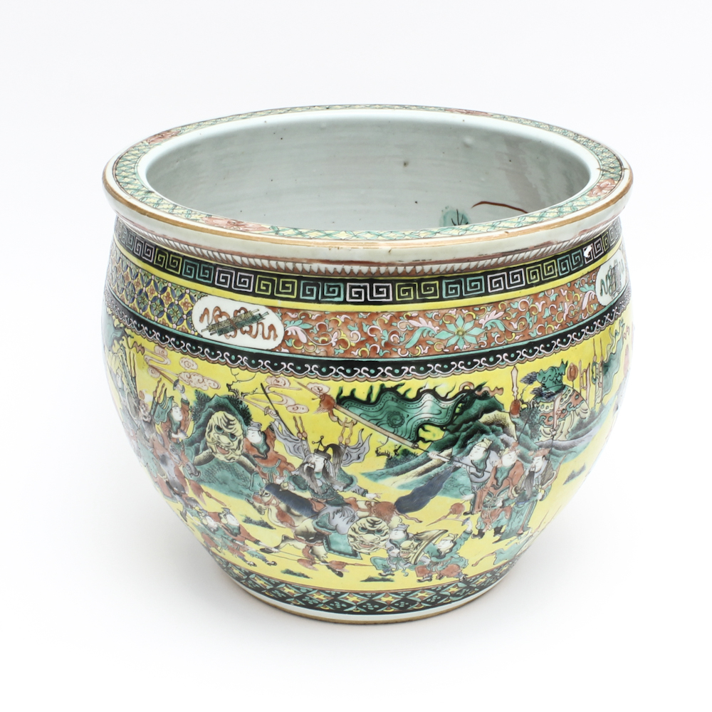 Beautiful Antique Chinese Ceramic Fishbowl Planter