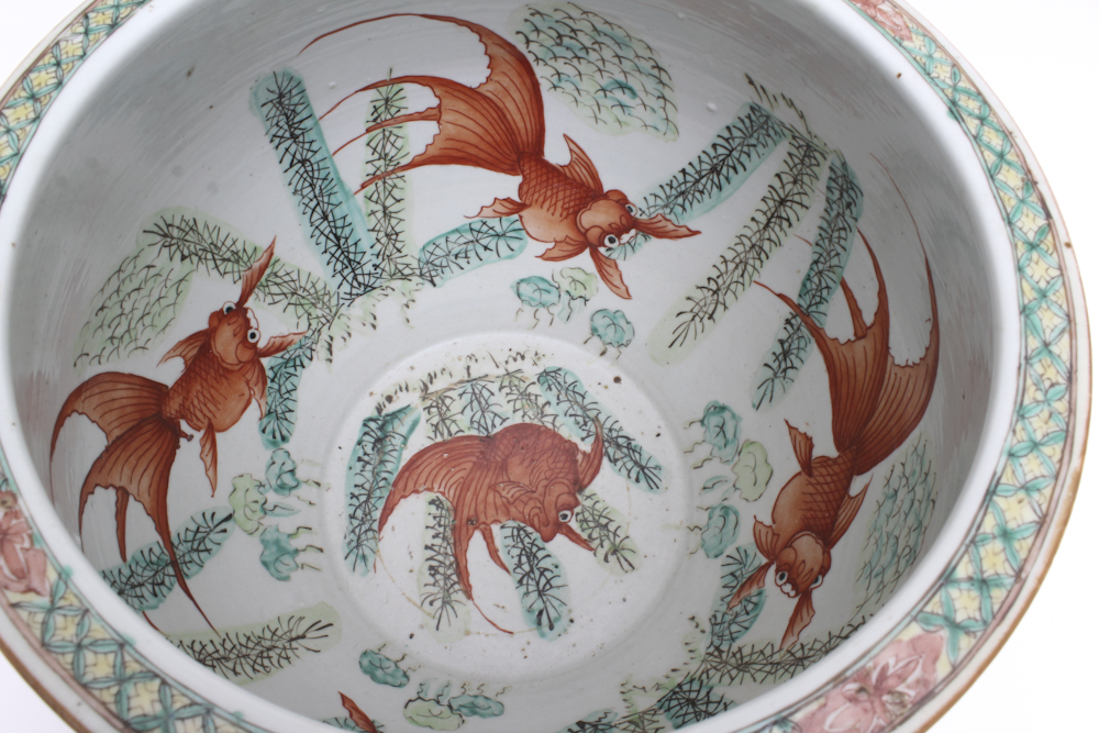 Beautiful Antique Chinese Ceramic Fishbowl Planter
