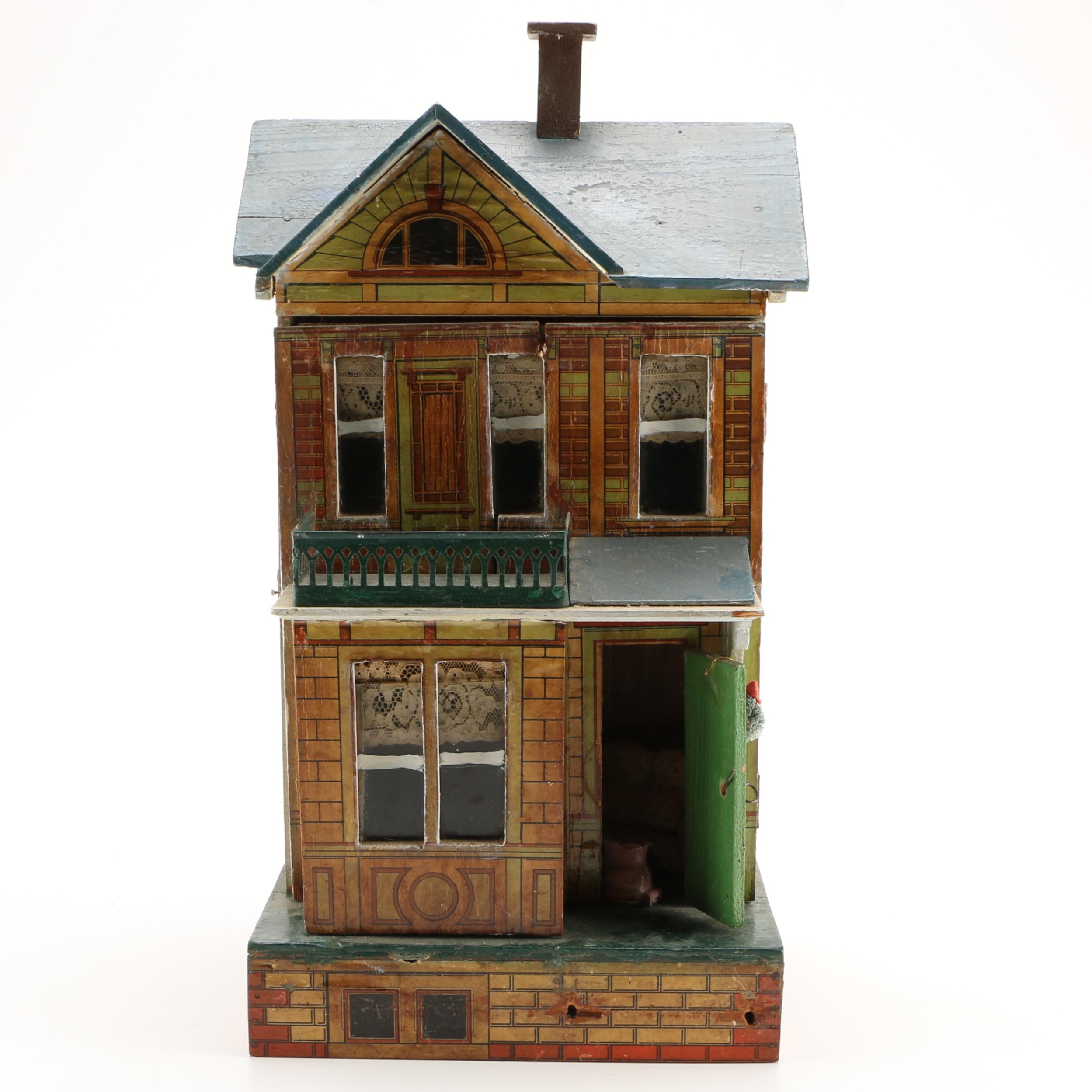 Handmade Wooden Dollhouse with Furniture