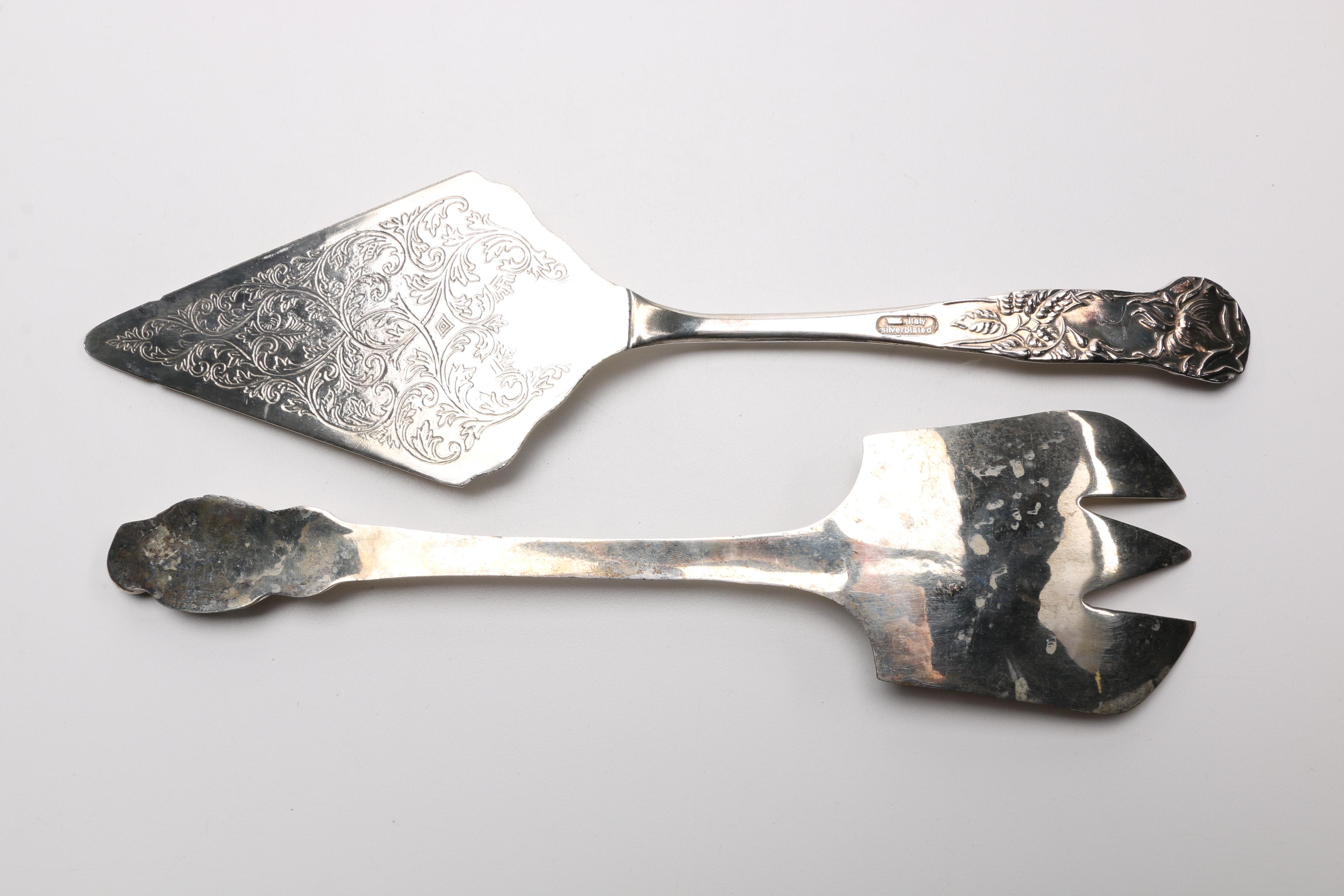 Silver Plated Serving Flatware Including Rogers Bros