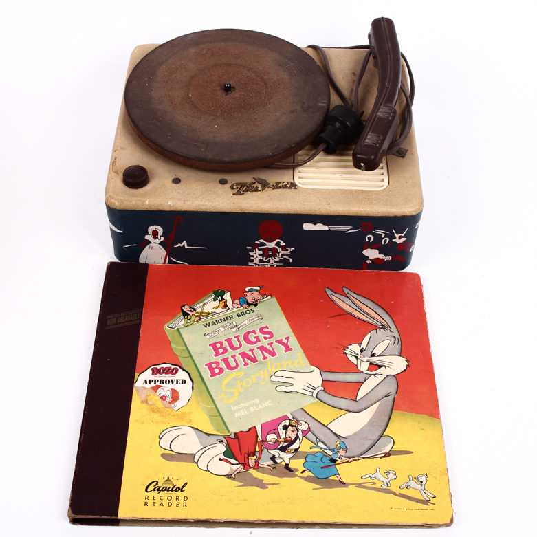 Children's Record Player and Bugs Bunny Record Storybook Set