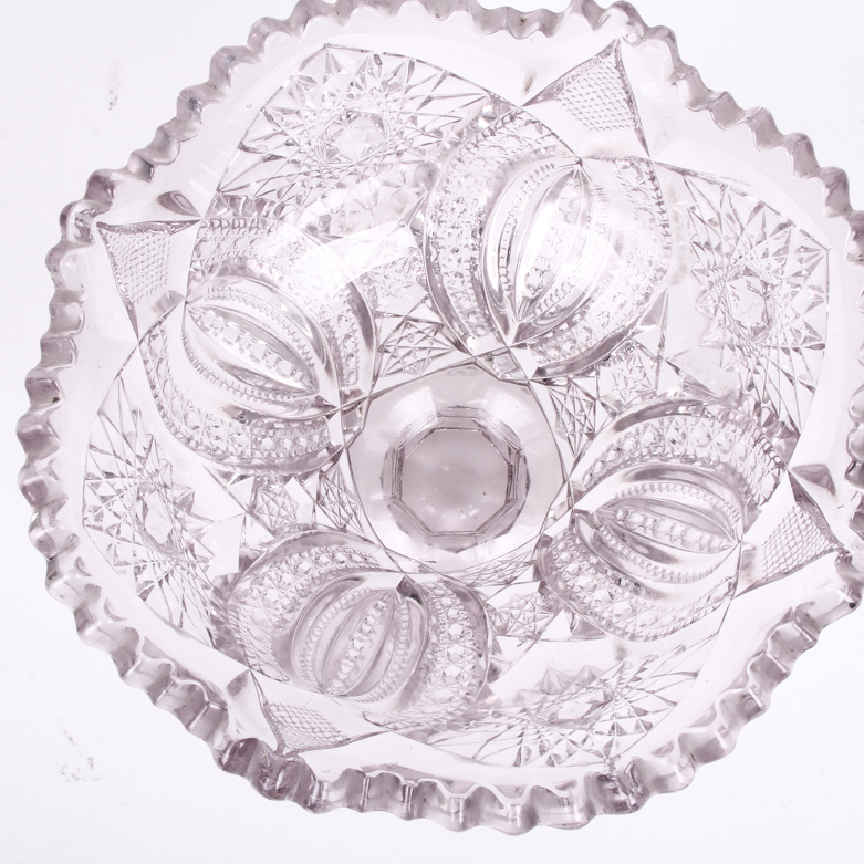 Vintage Purple Cut Glass Decorative Bowl