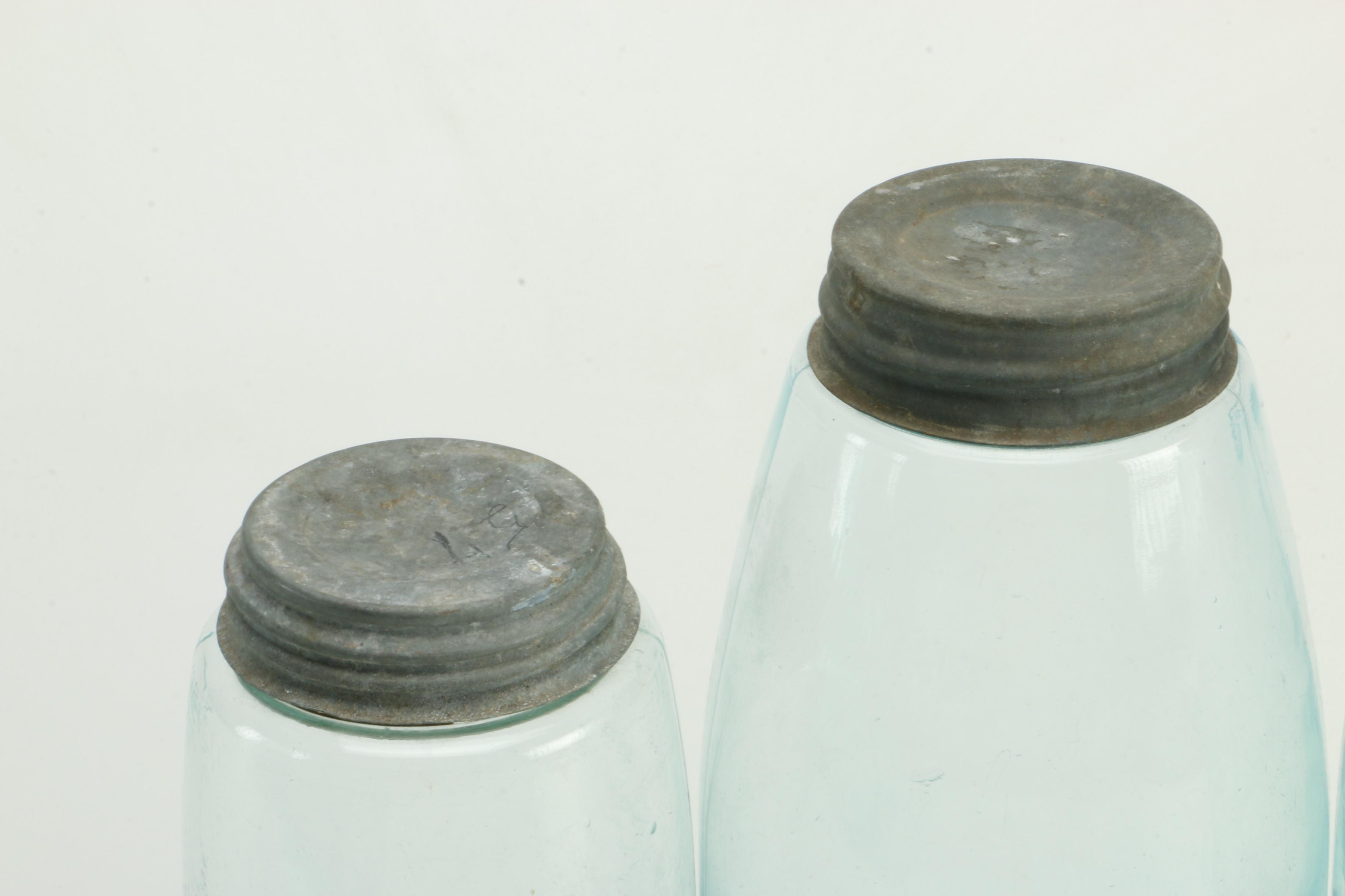 Collection of Blue Ball and Mason Canning Jars