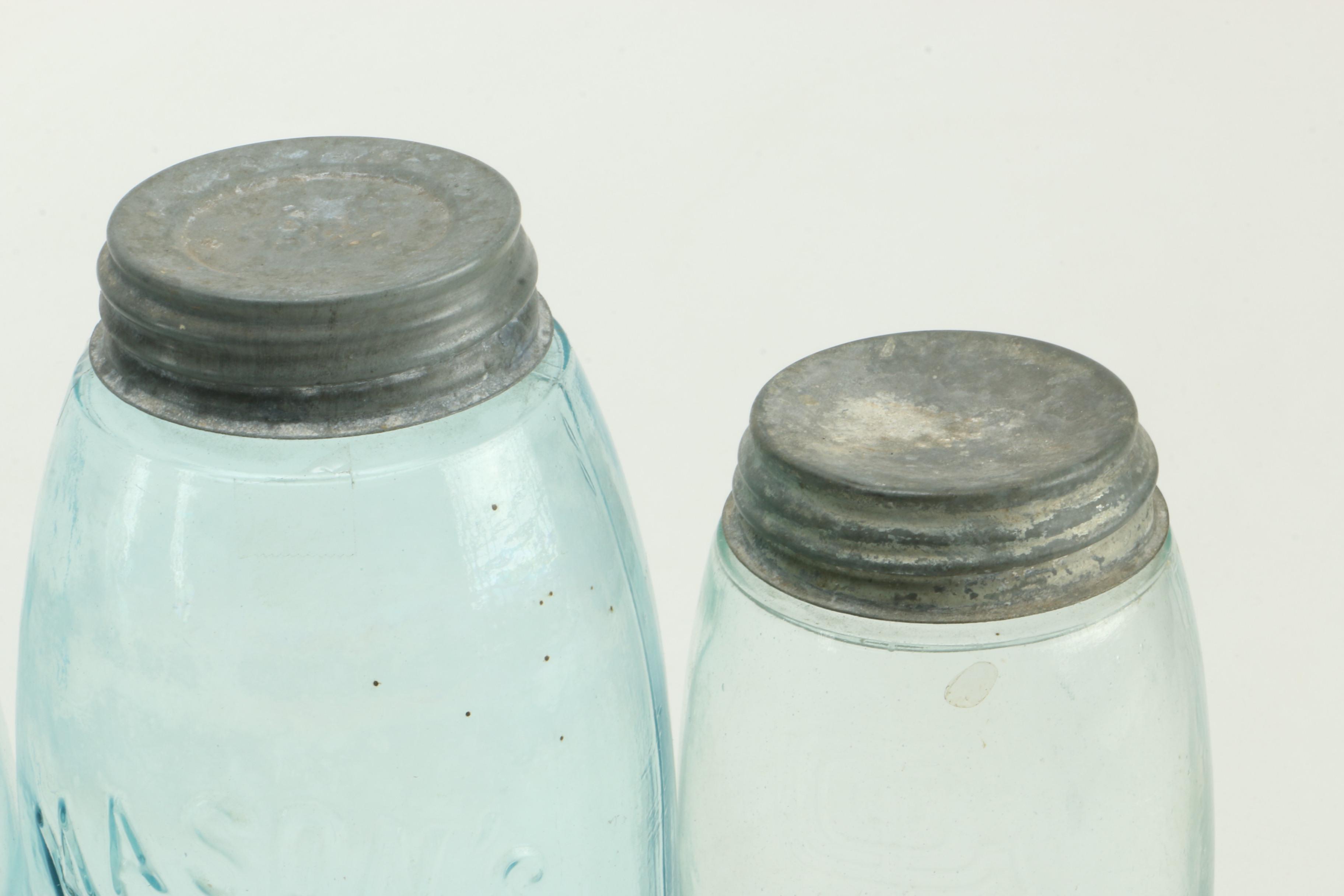 Collection of Blue Ball and Mason Canning Jars