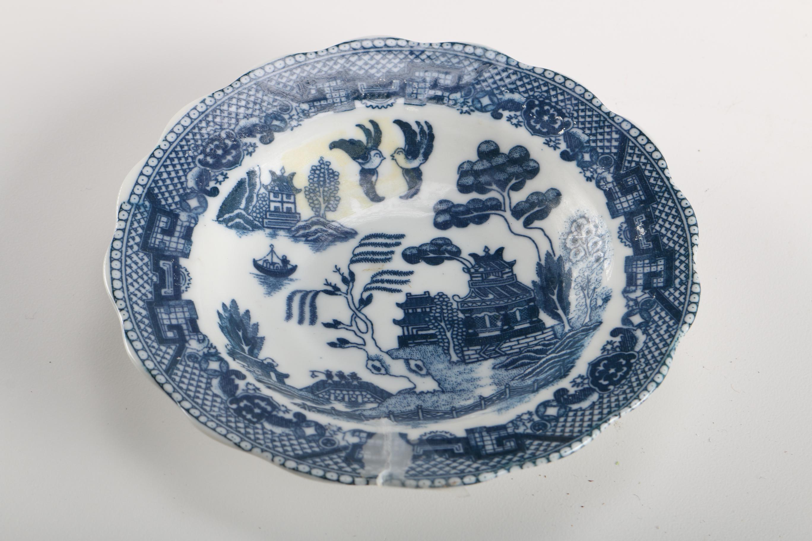 Blue And White Transfer Print Earthenware Featuring Delfts