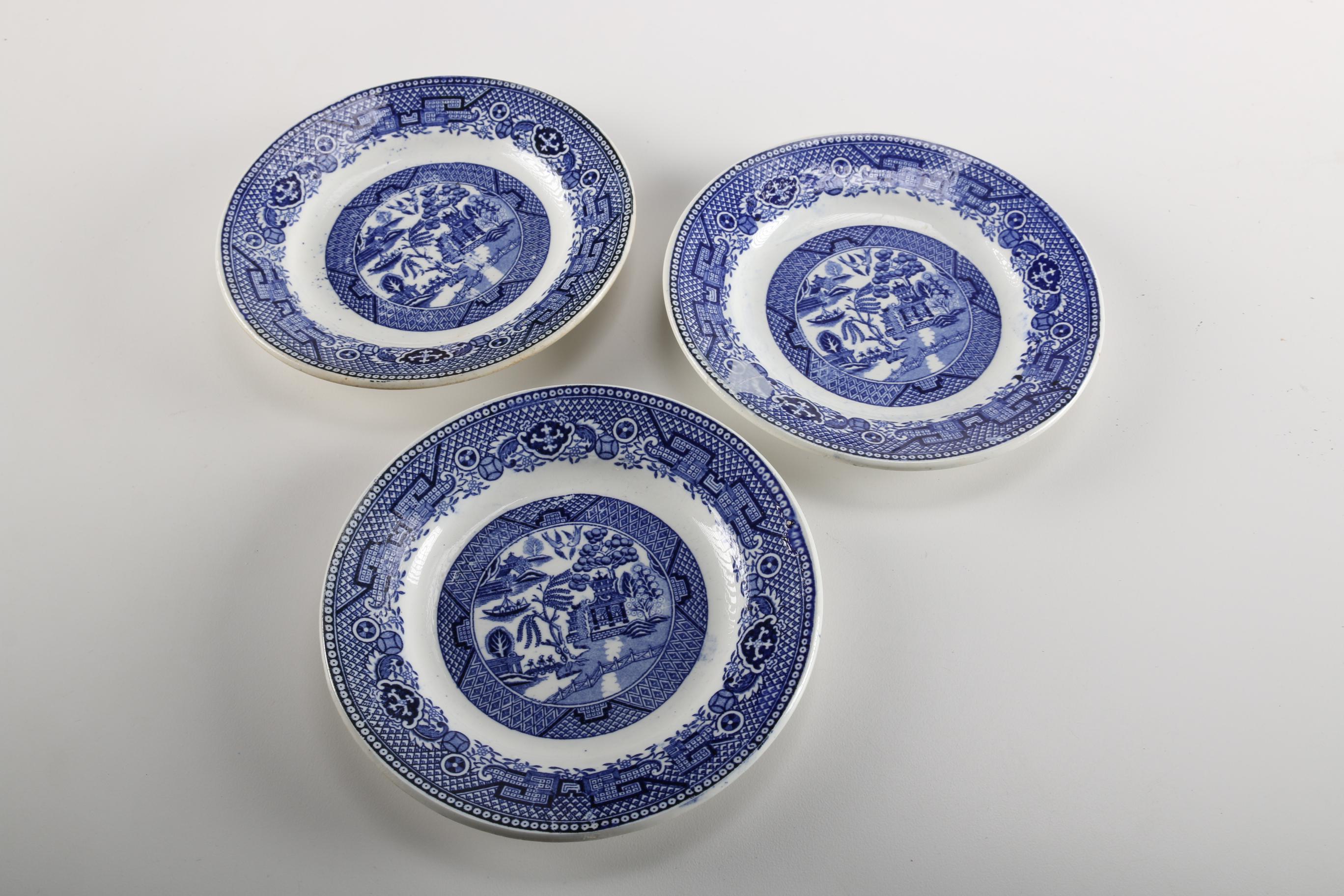 Blue And White Transfer Print Earthenware Featuring Delfts