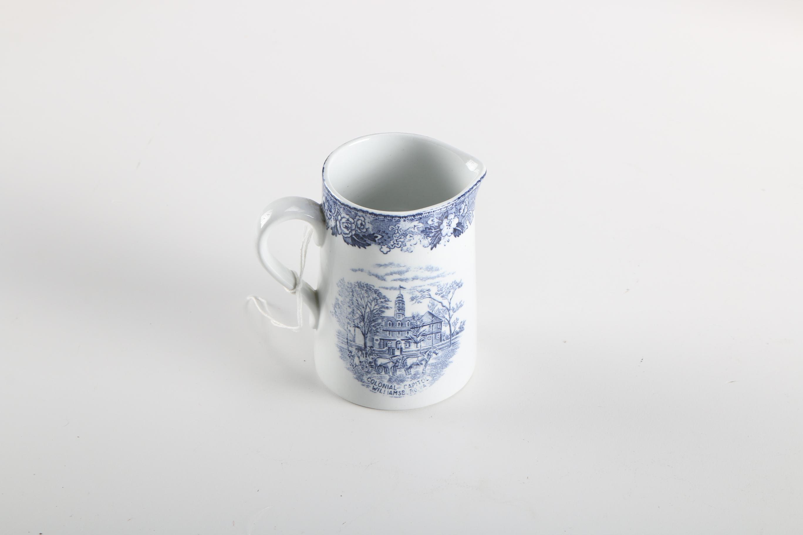 Blue And White Transfer Print Earthenware Featuring Delfts