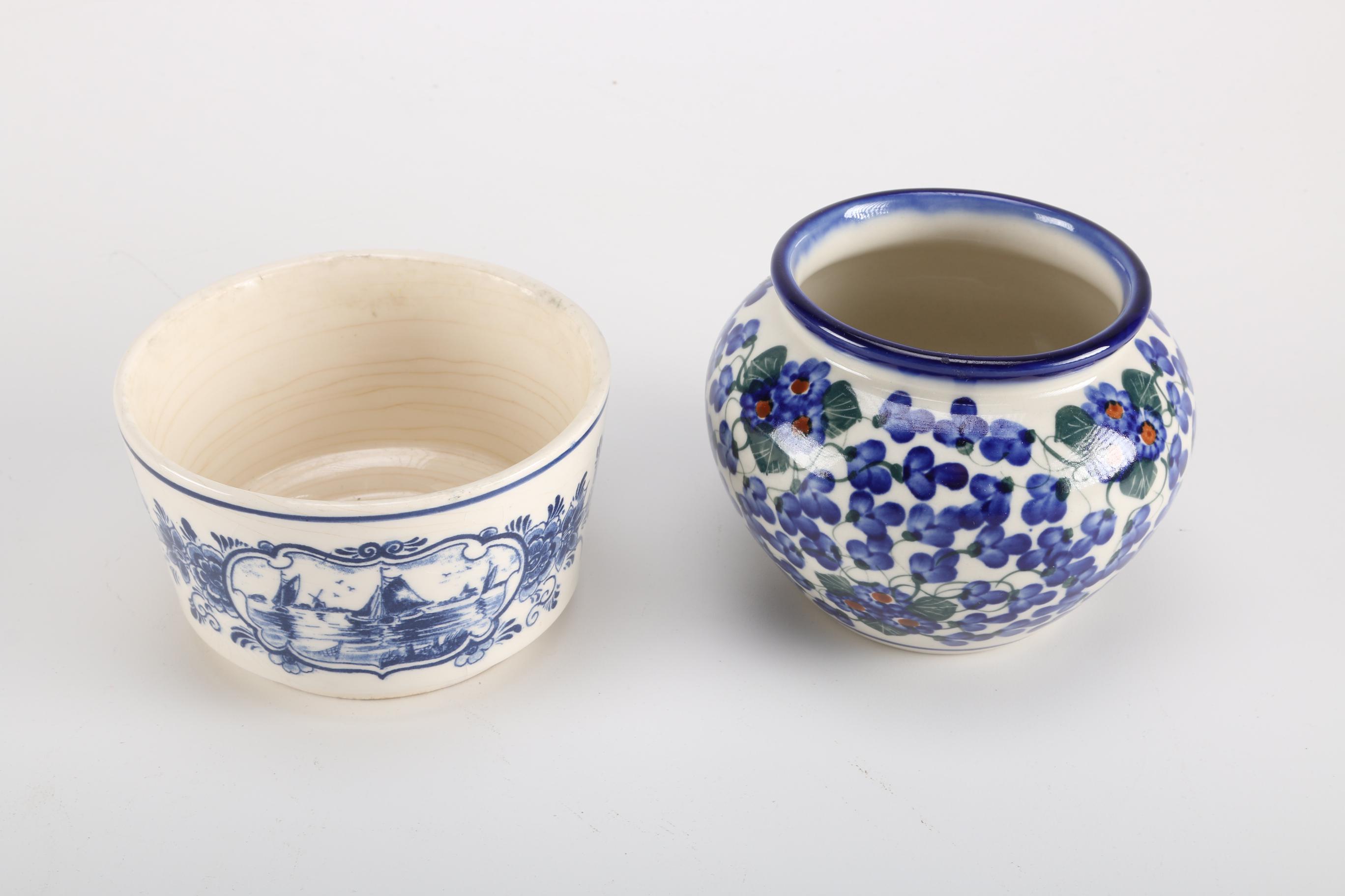 Blue And White Transfer Print Earthenware Featuring Delfts