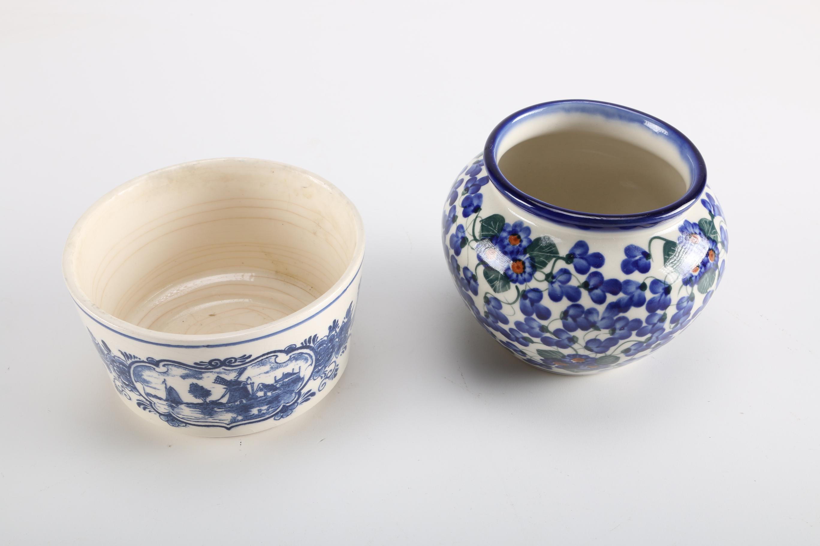 Blue And White Transfer Print Earthenware Featuring Delfts