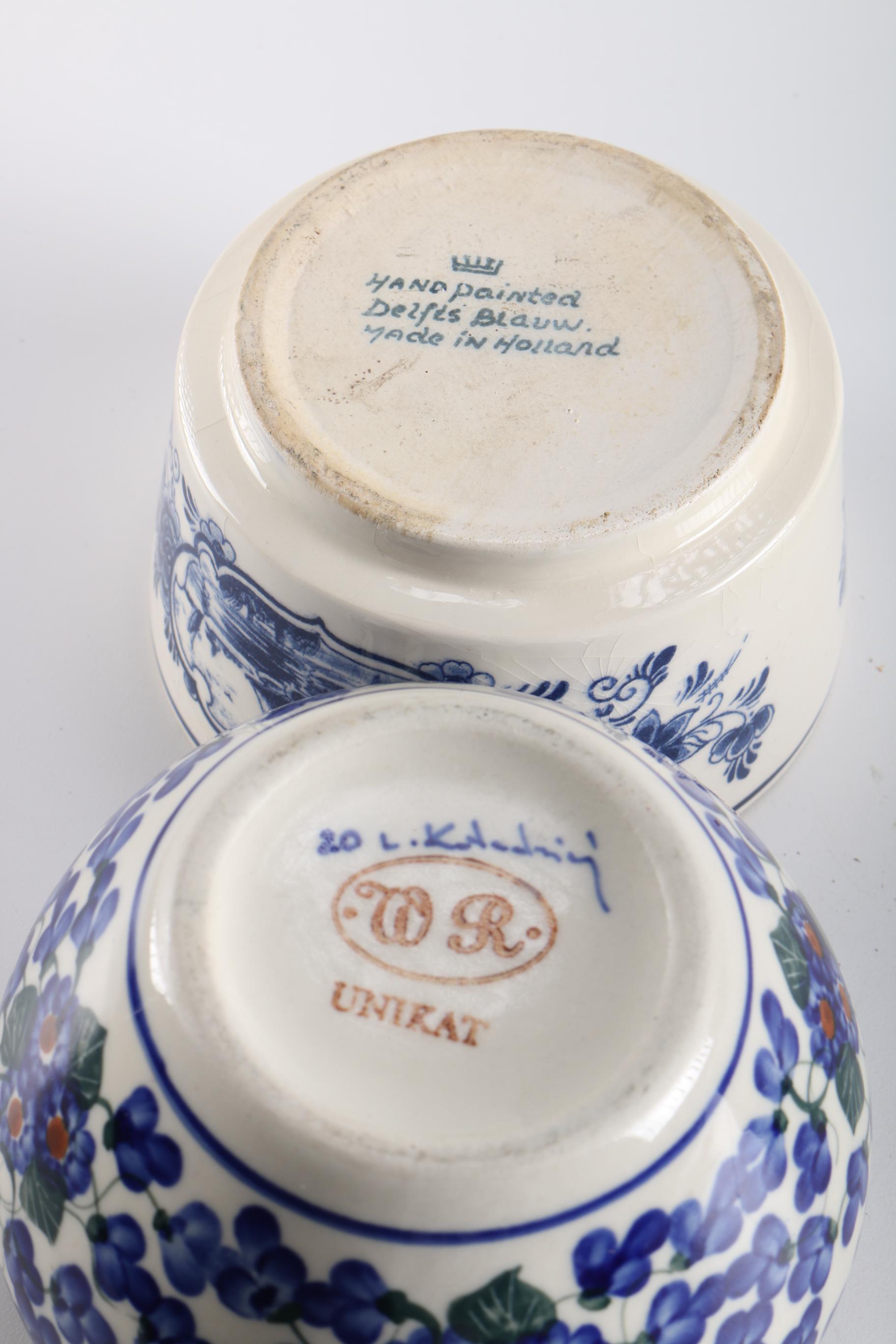 Blue And White Transfer Print Earthenware Featuring Delfts