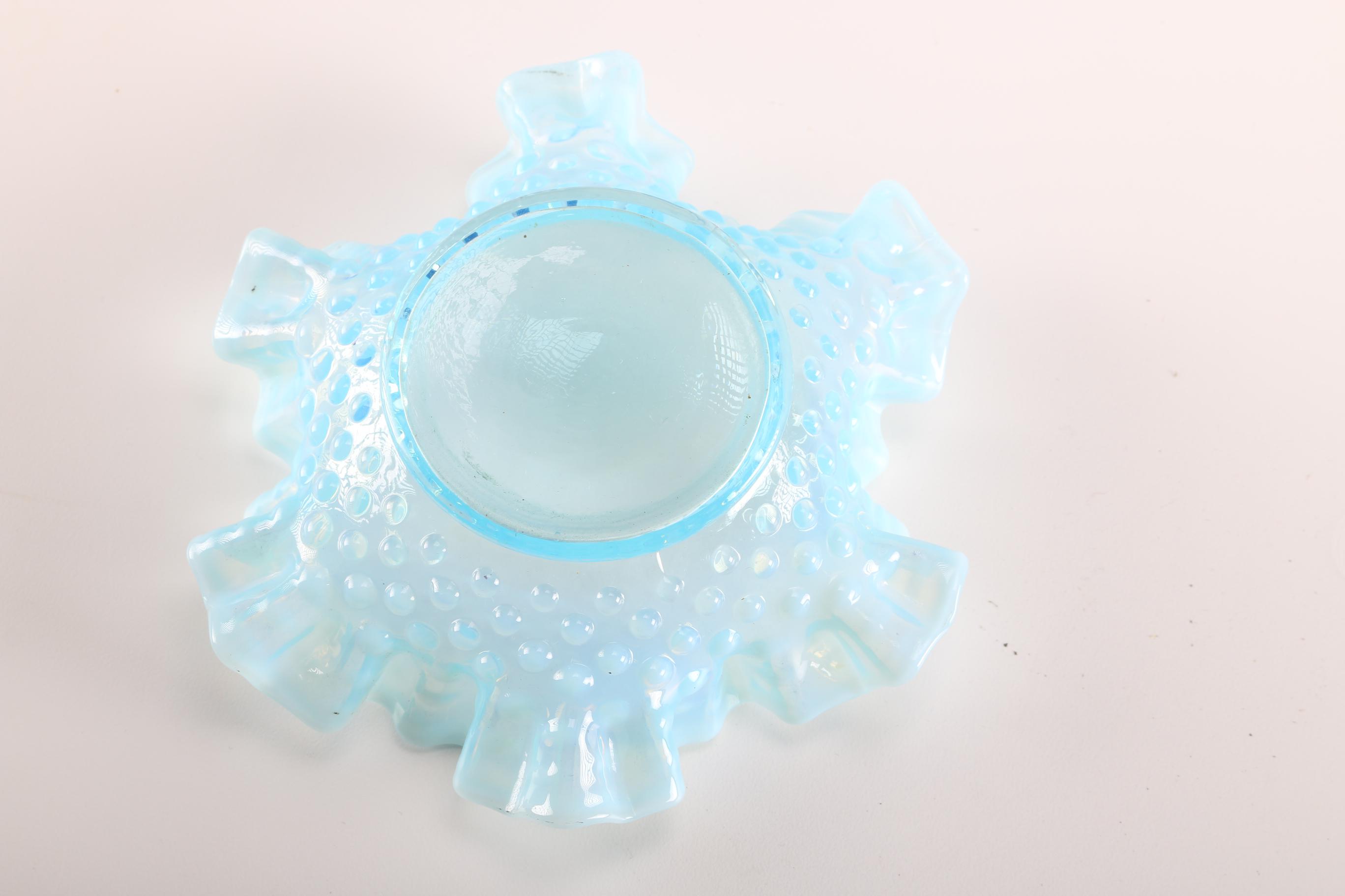 Group of Fenton Blue Opalescent Glass