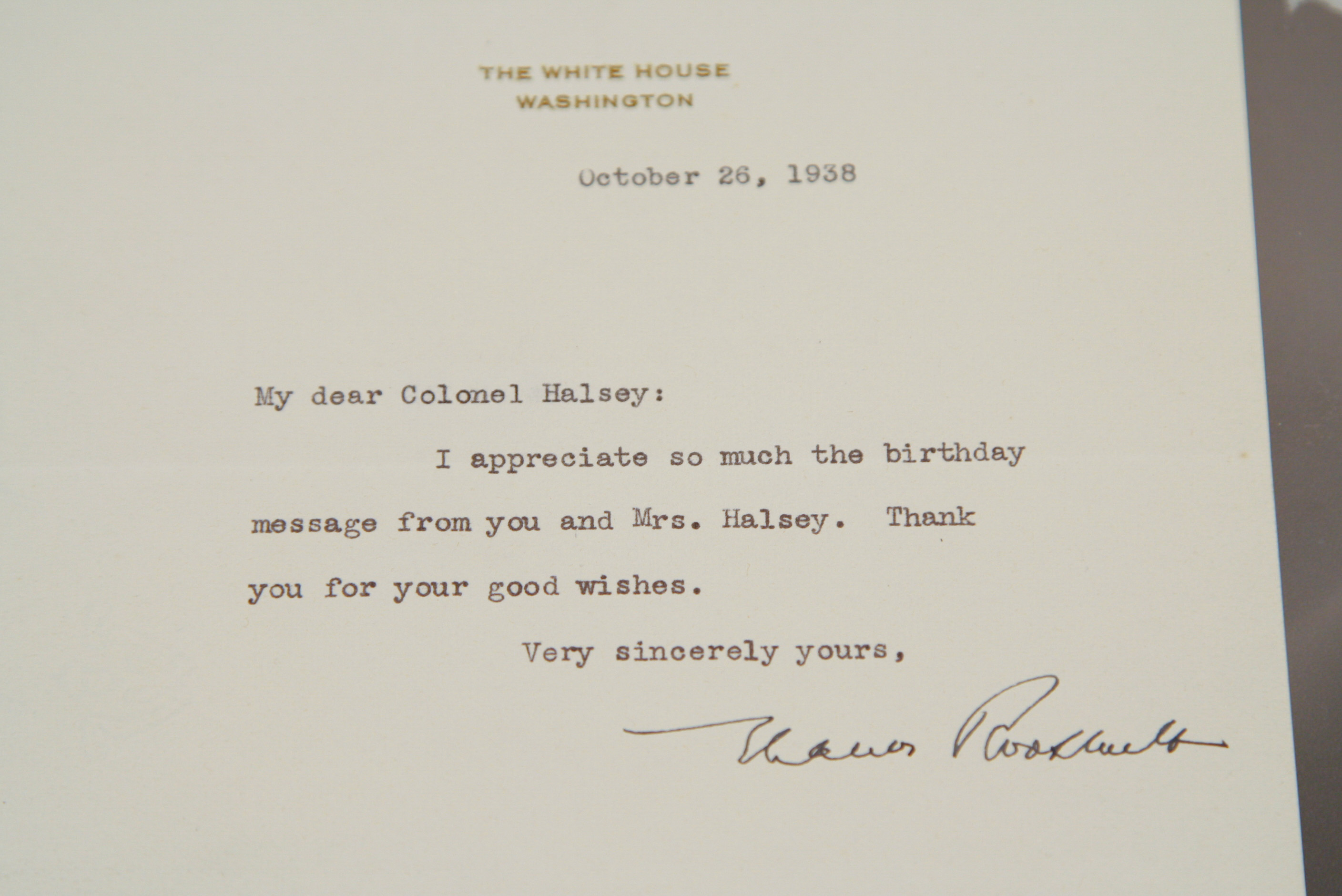 1938 Typed Letter with Envelope Signed by Eleanor Roosevelt on Official White House Letterhead
