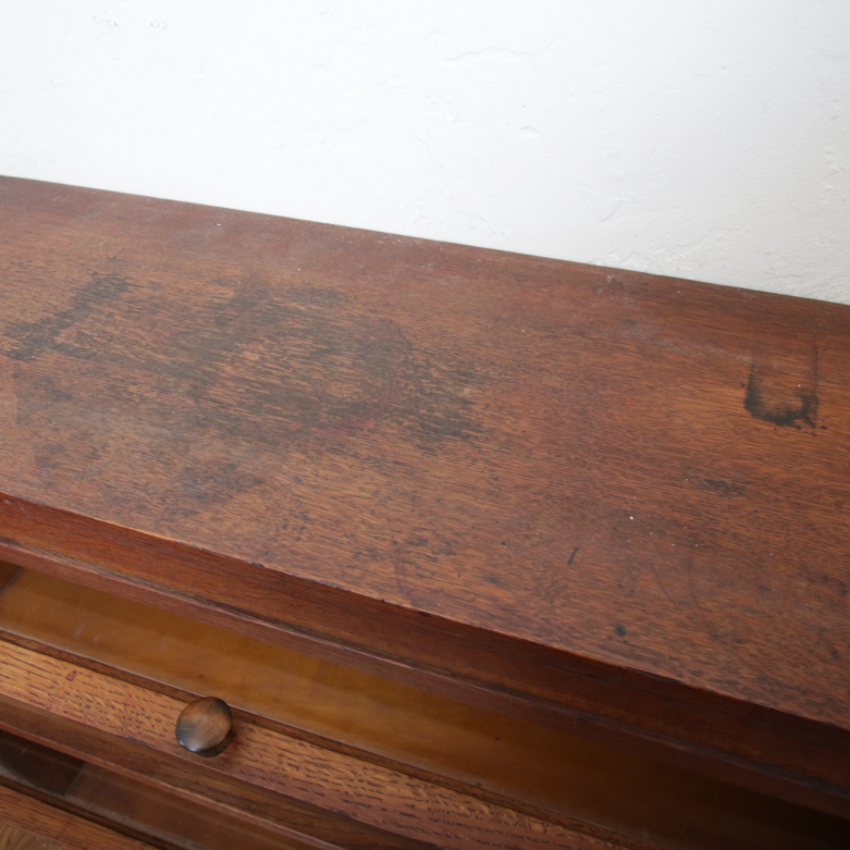 Vintage Oak Barrister Bookcase with Glass Doors