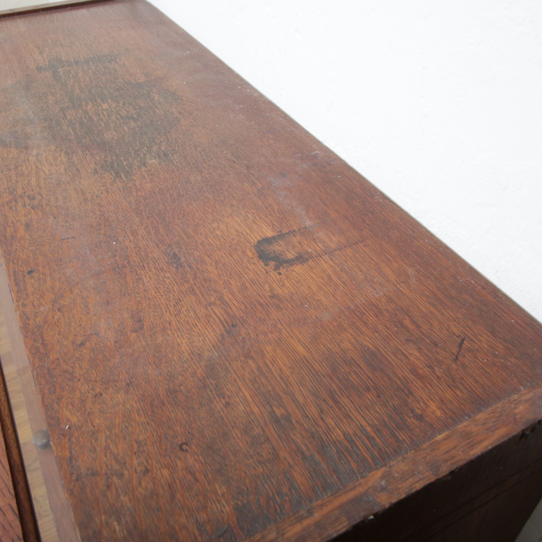 Vintage Oak Barrister Bookcase with Glass Doors