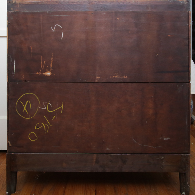Vintage Oak Barrister Bookcase with Glass Doors