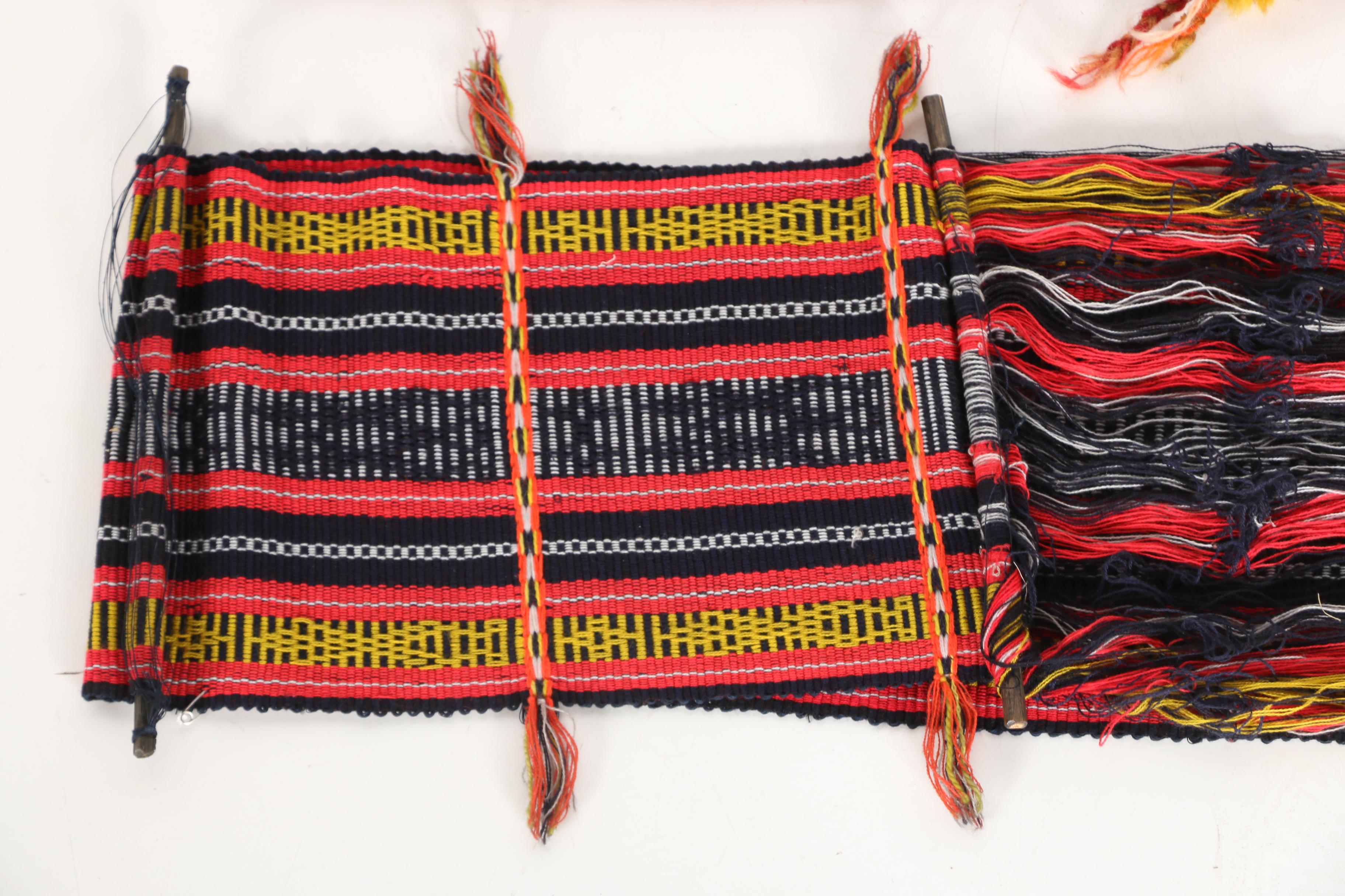 Handwoven Nomadic Camel Bag and Unfinished Weaving