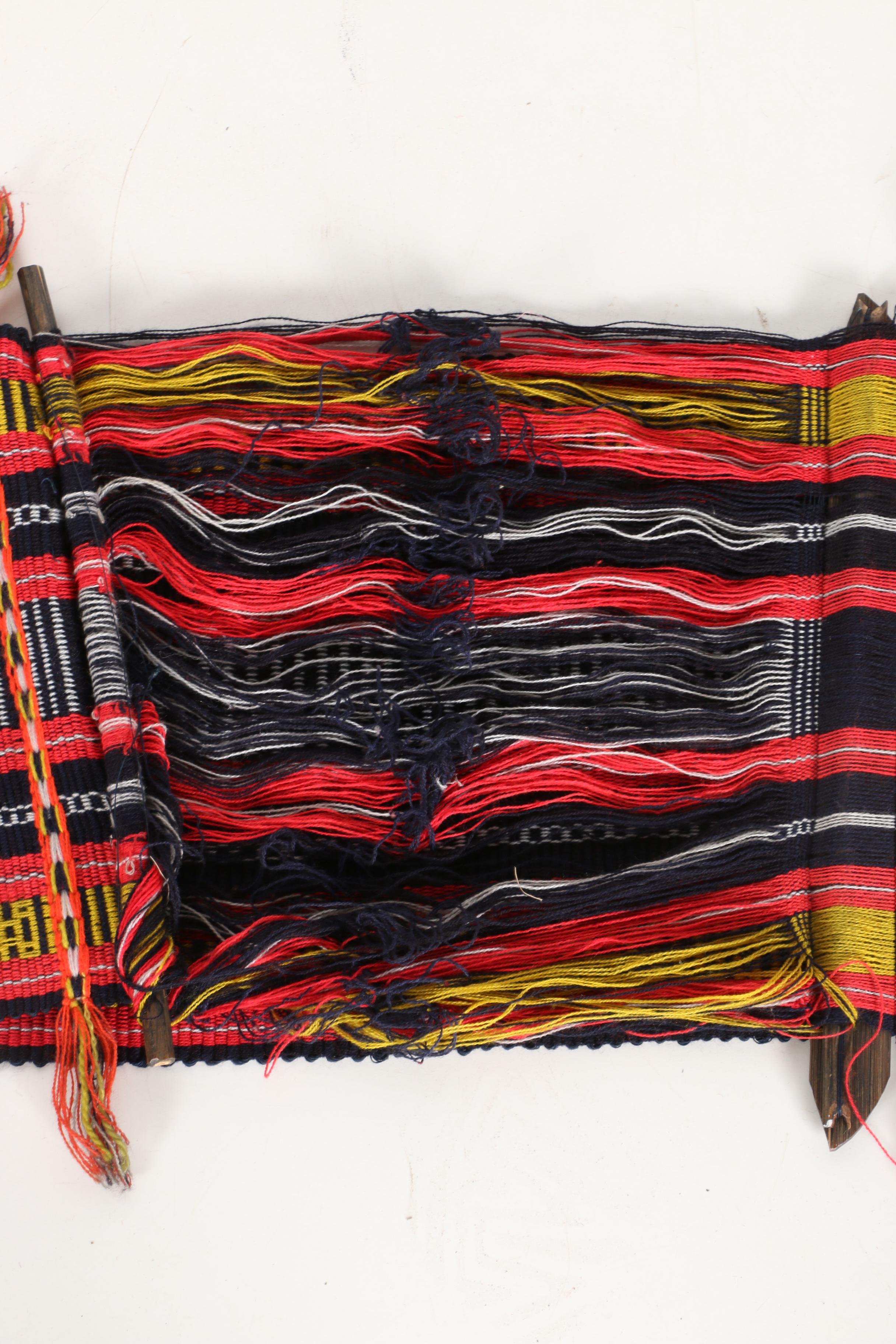 Handwoven Nomadic Camel Bag and Unfinished Weaving