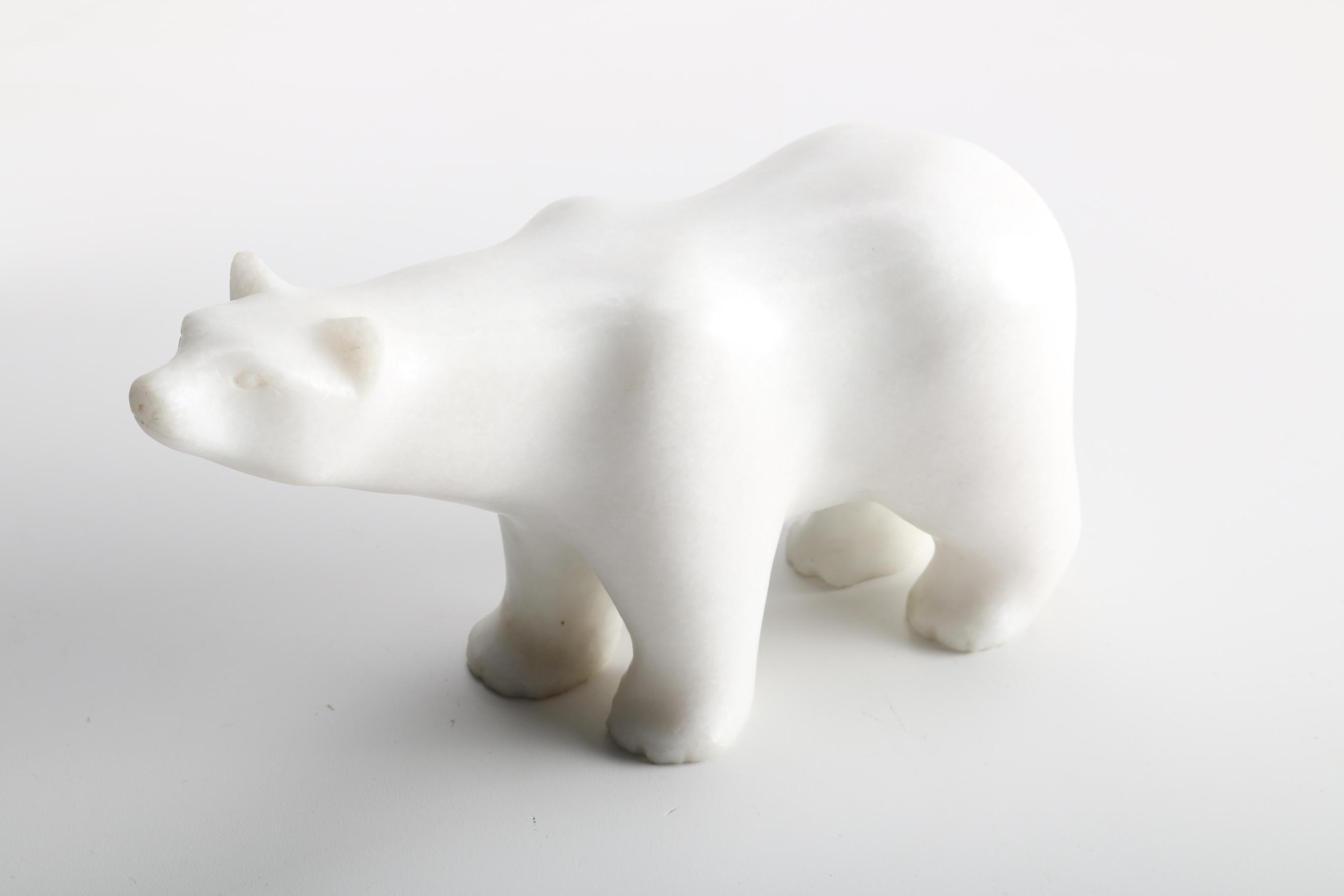 Marble Polar Bear Statue