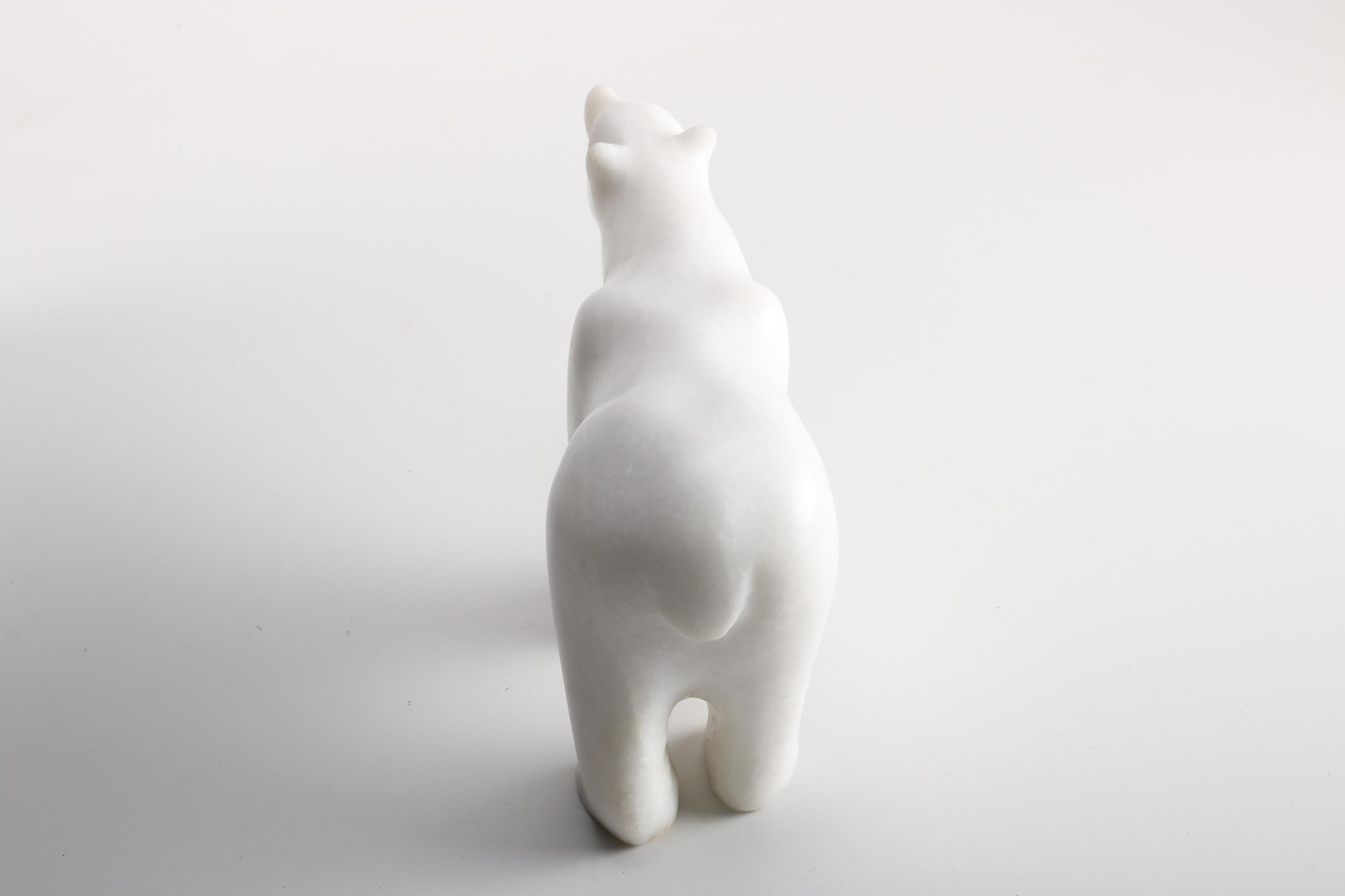 Marble Polar Bear Statue