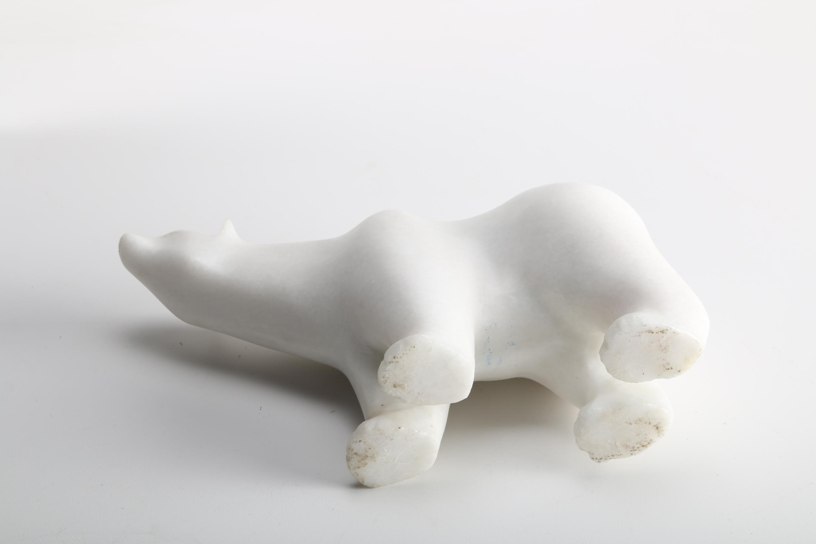 Marble Polar Bear Statue