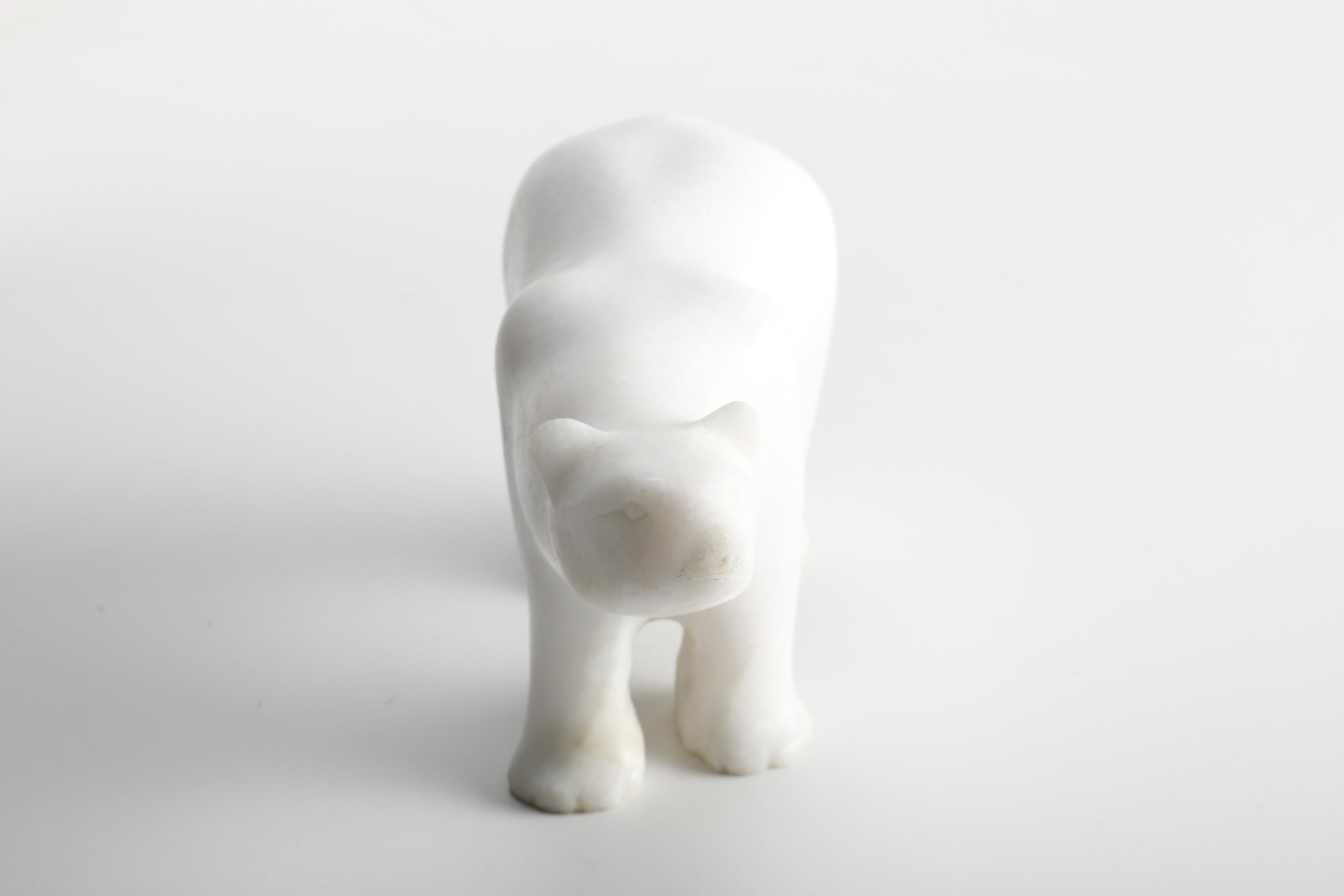 Marble Polar Bear Statue
