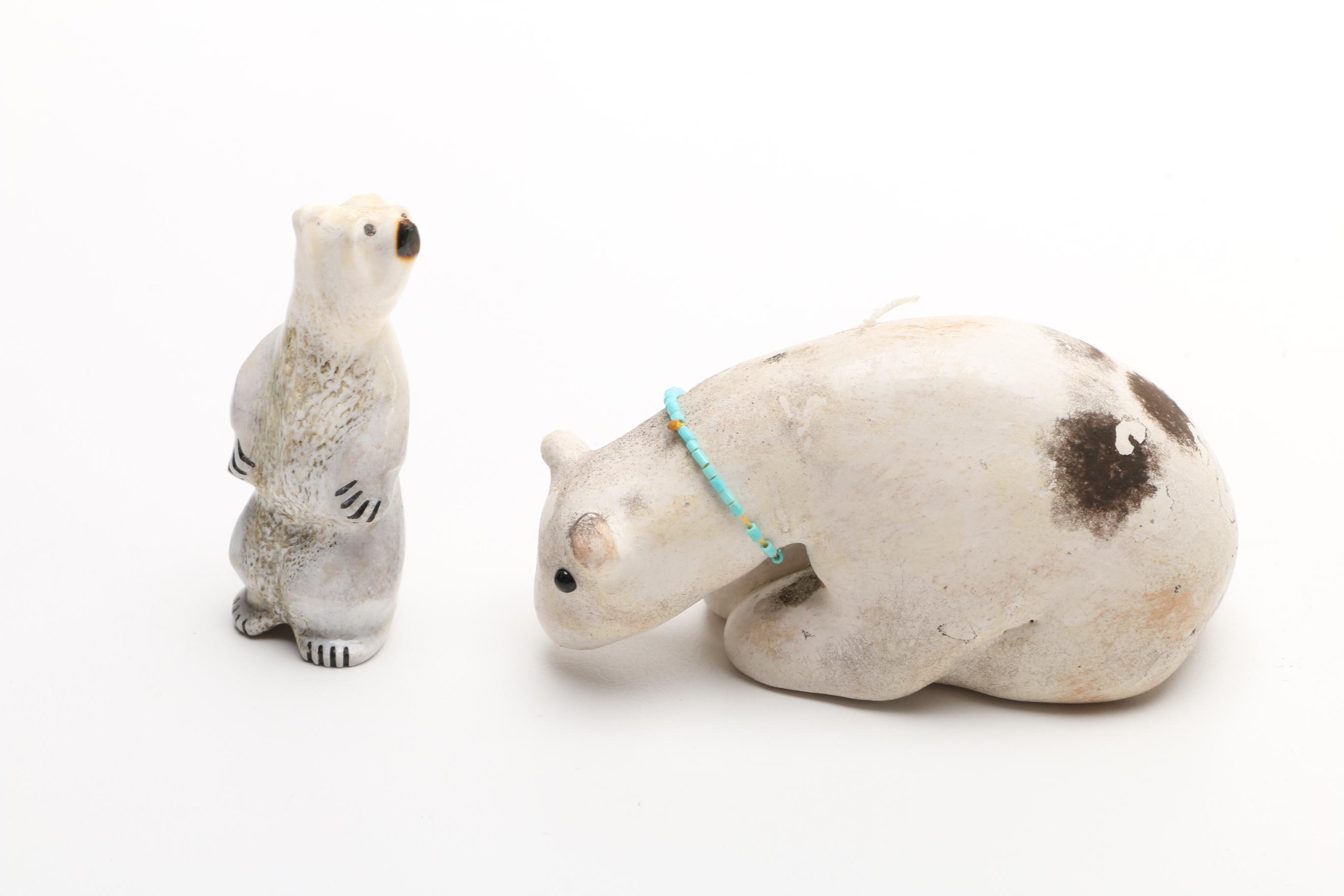 Ceramic Polar Bear Figurines