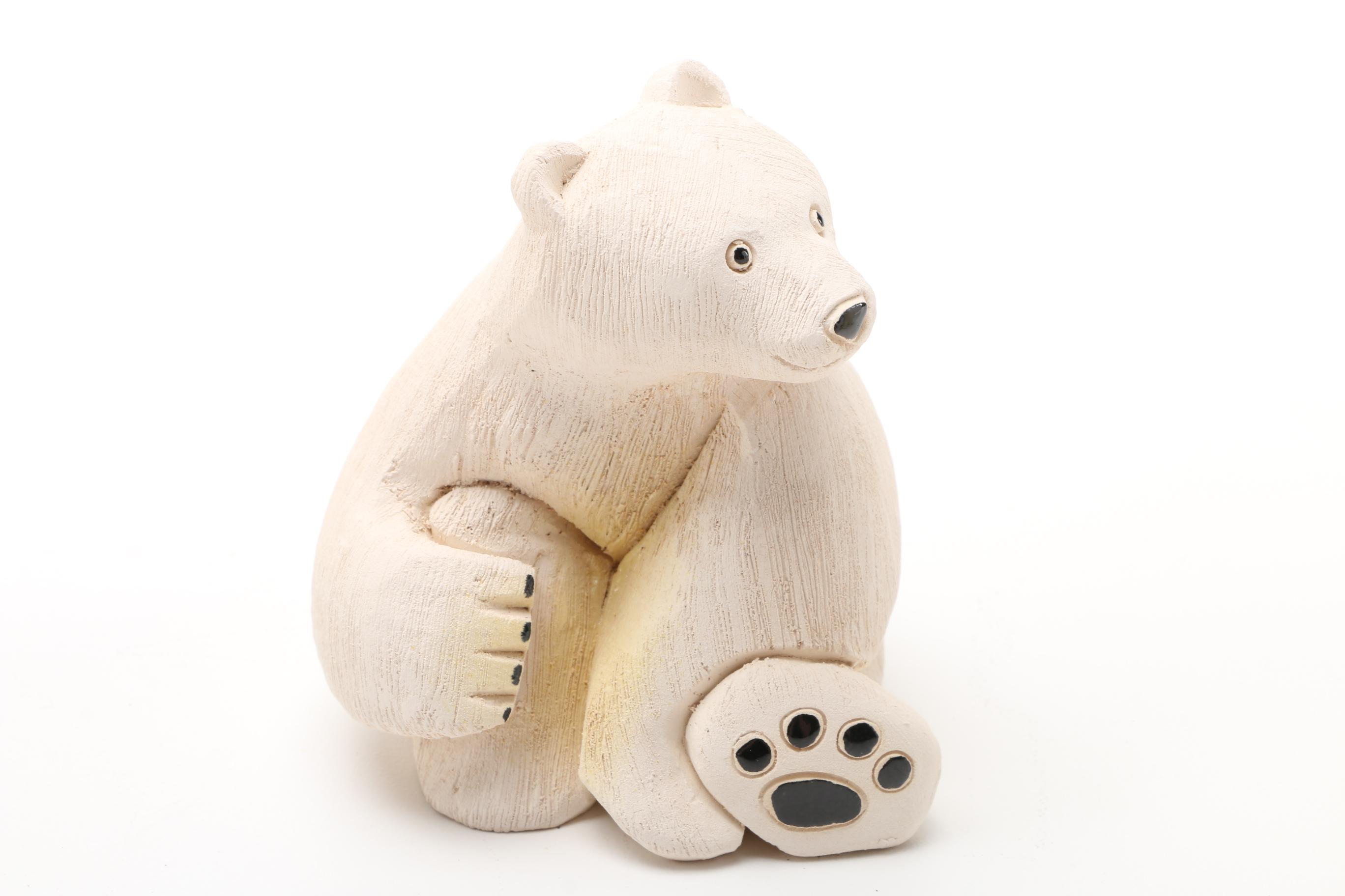Ceramic Polar Bear Figurines