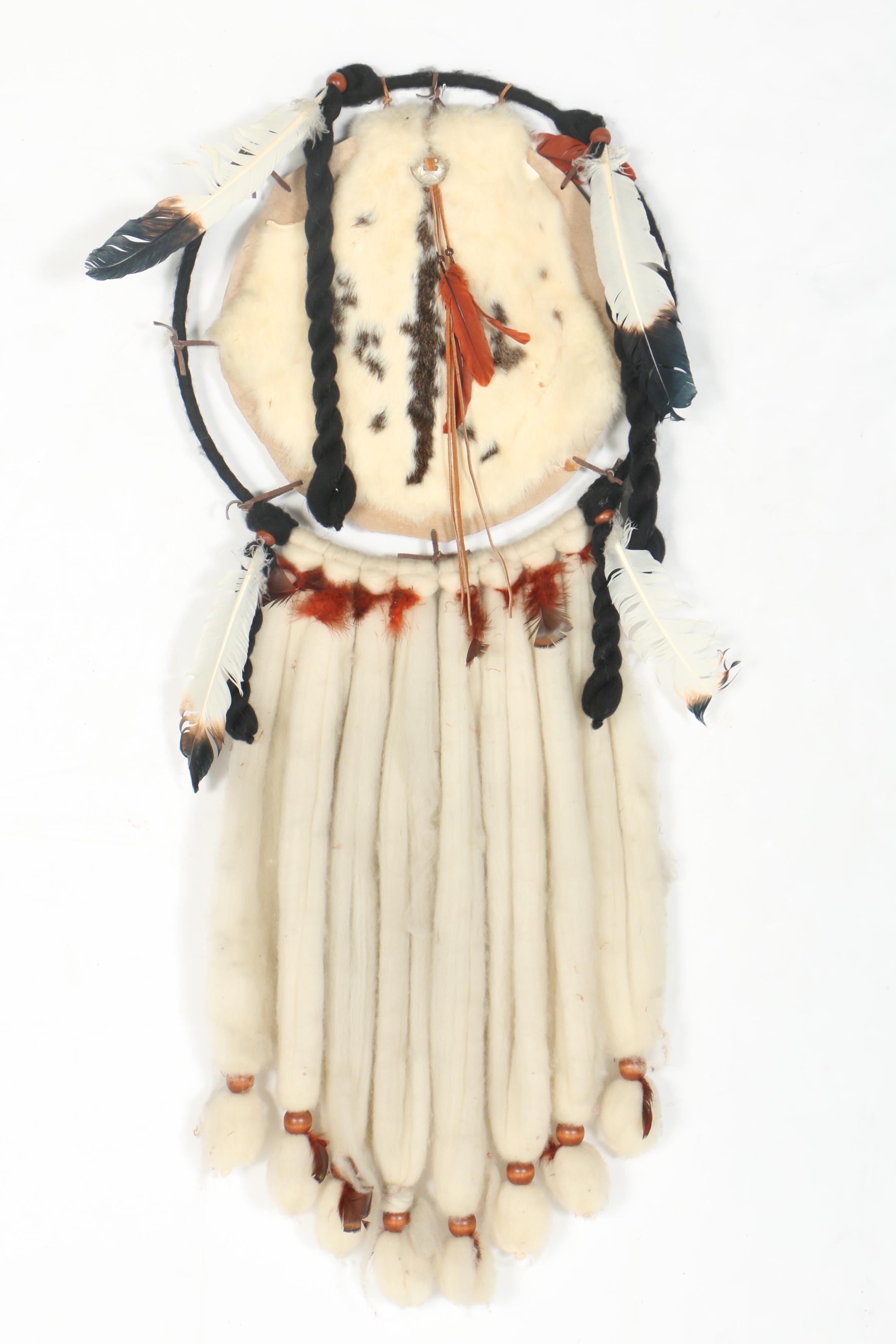 Native American Style Rabbit Fur Dream Catcher