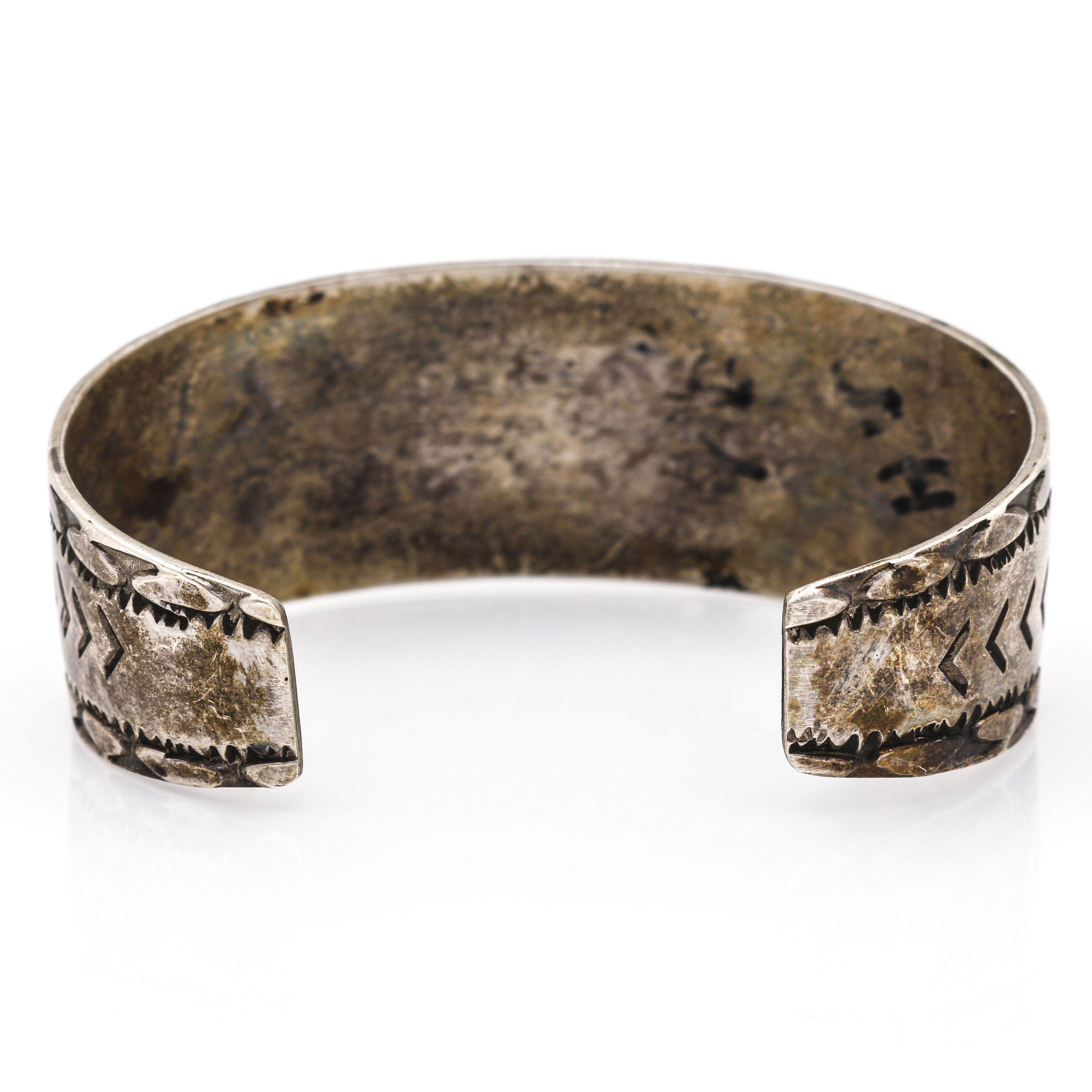 Wilson & Carolyn Begay Sterling Silver Compressed Turquoise and Coral Cuff Bracelet