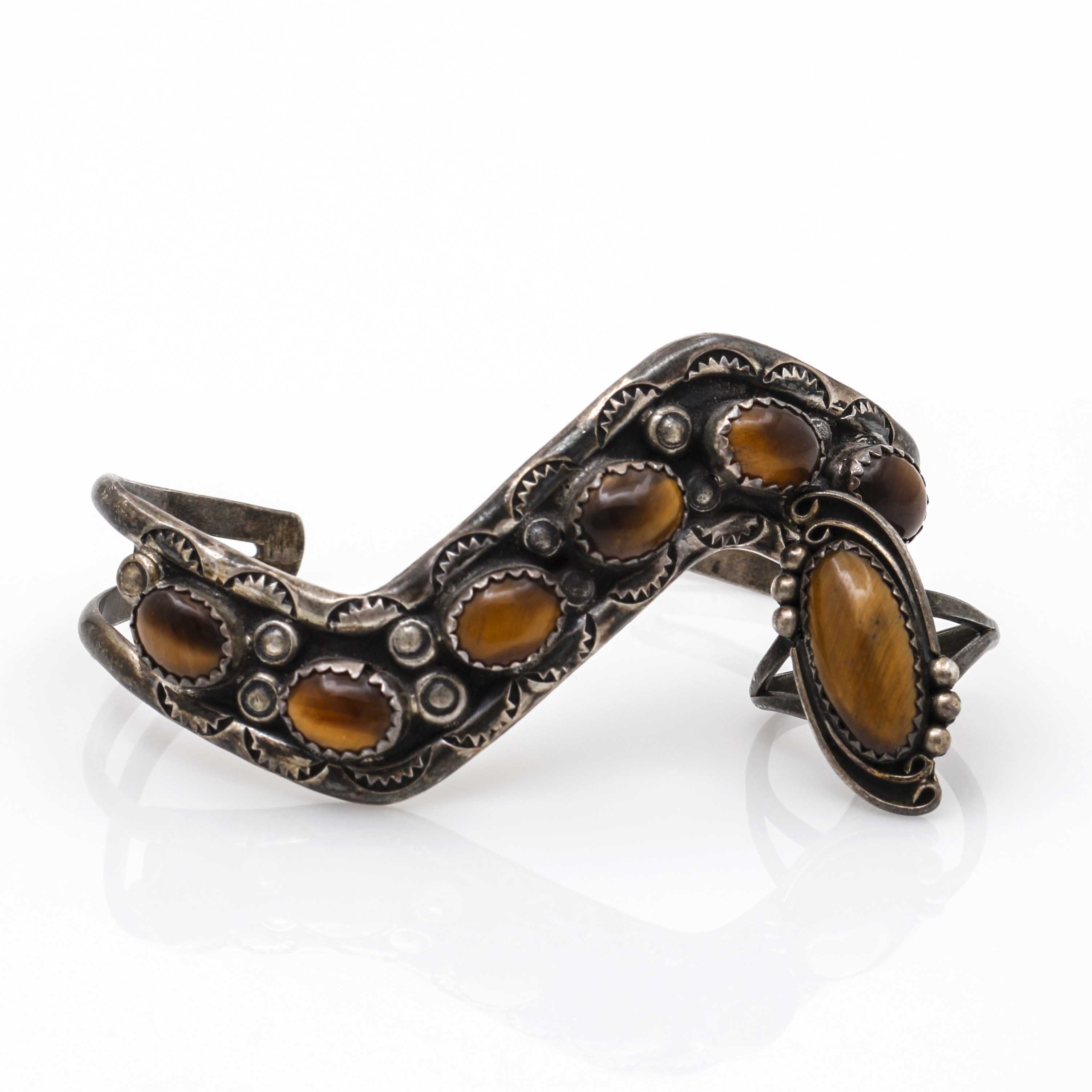 Sterling Silver Tiger's Eye Ring and Bracelet