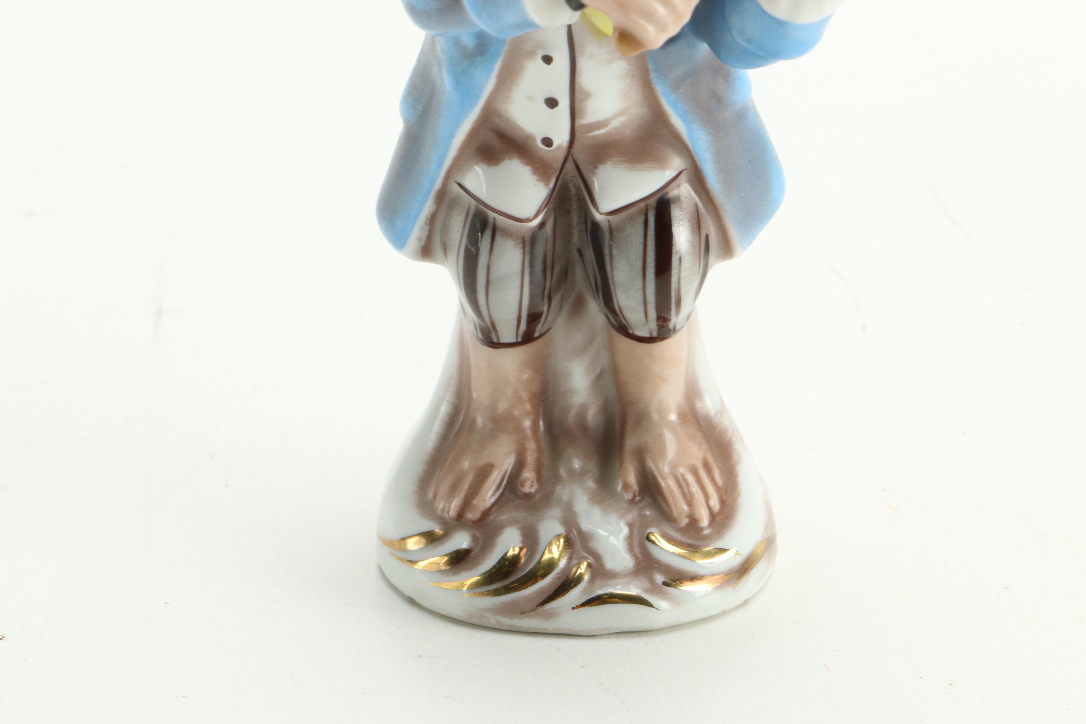 Porcelain Colonial Attire Monkey Musician Figurines