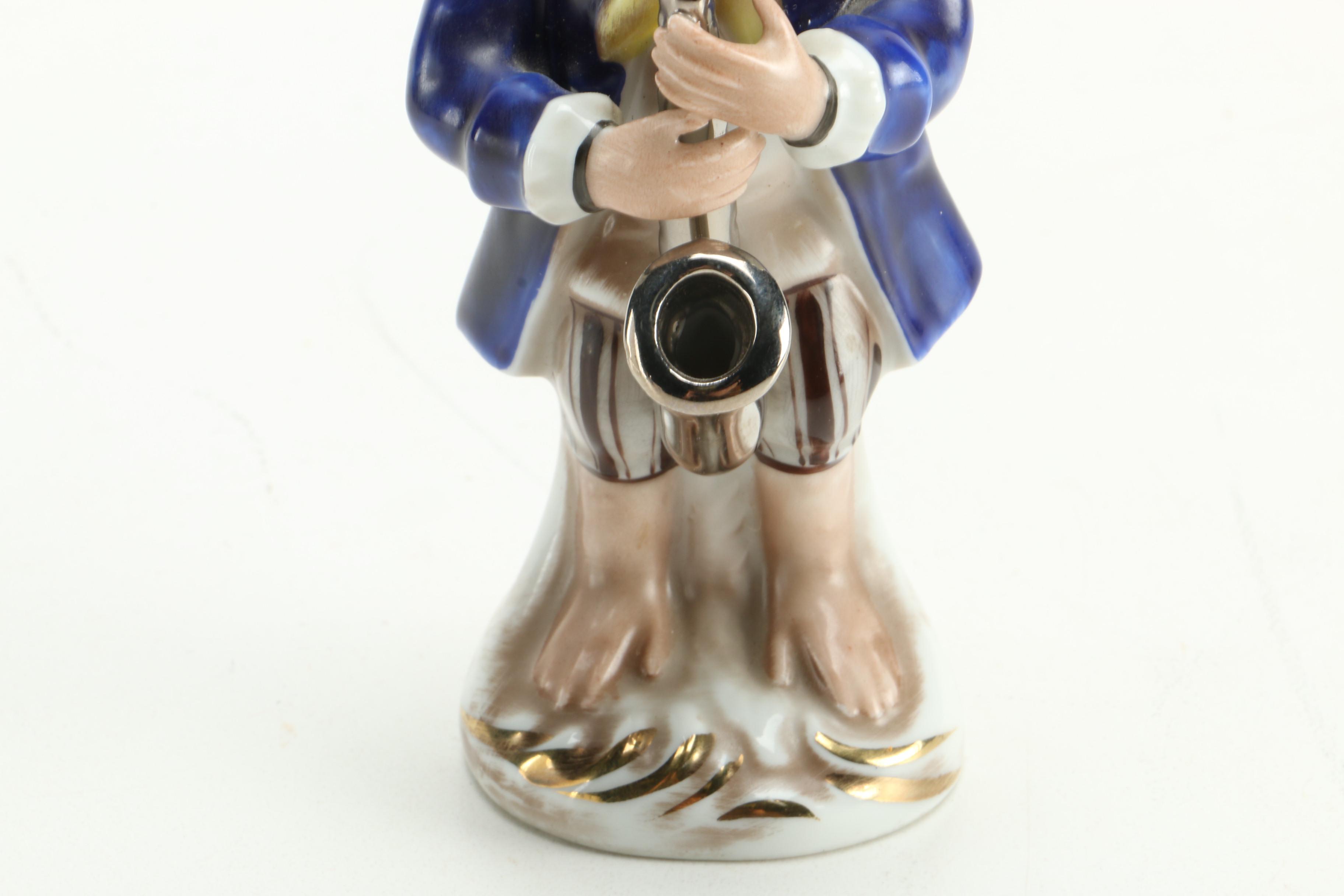 Porcelain Colonial Attire Monkey Musician Figurines