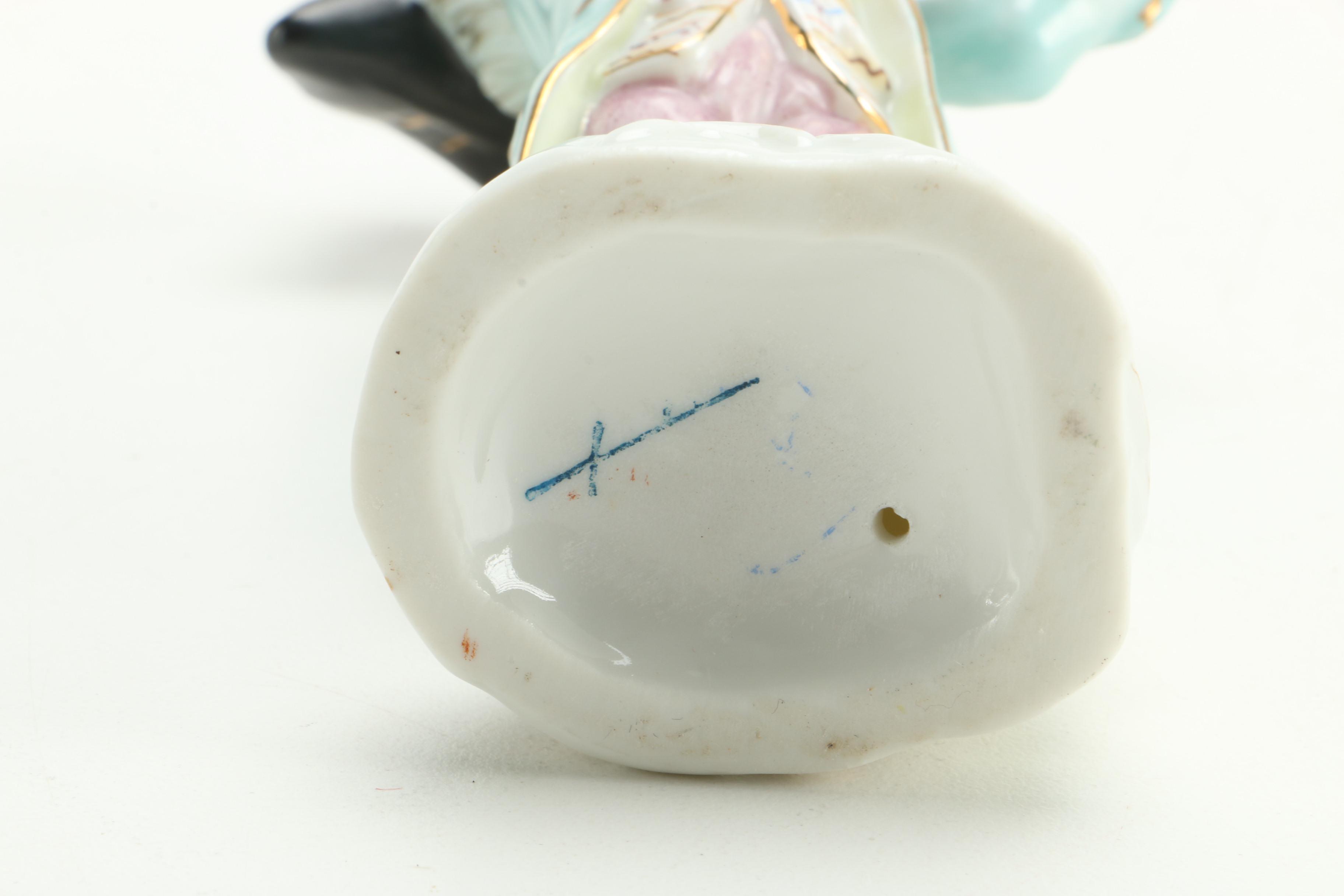 Porcelain Colonial Attire Monkey Musician Figurines