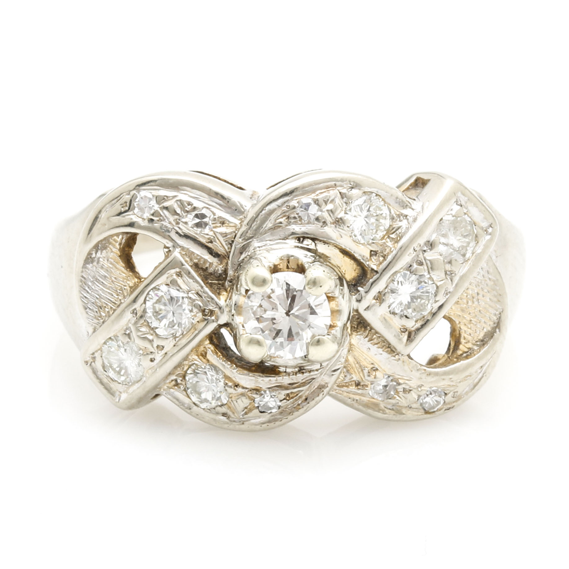 14K White Gold Diamond Ring