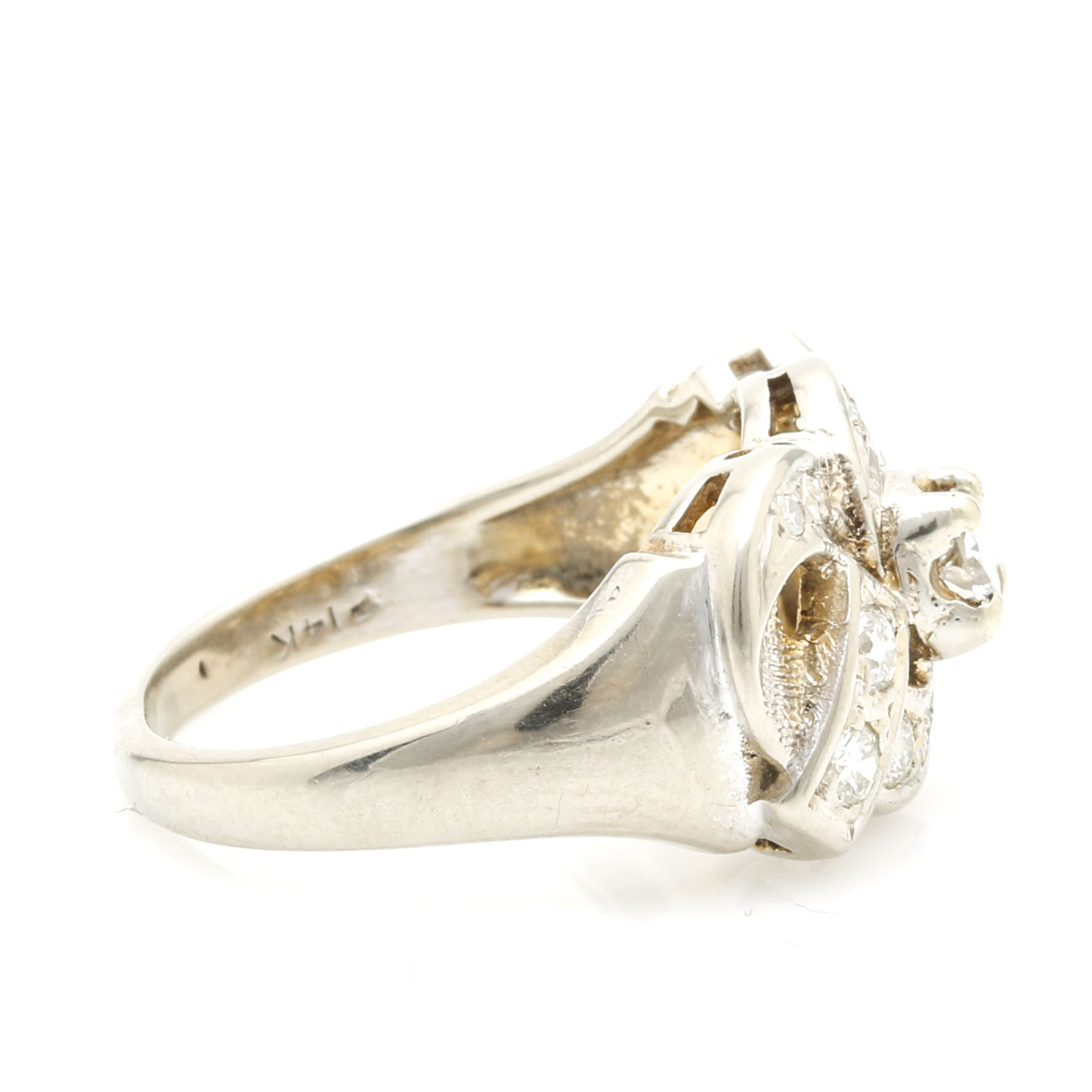 14K White Gold Diamond Ring