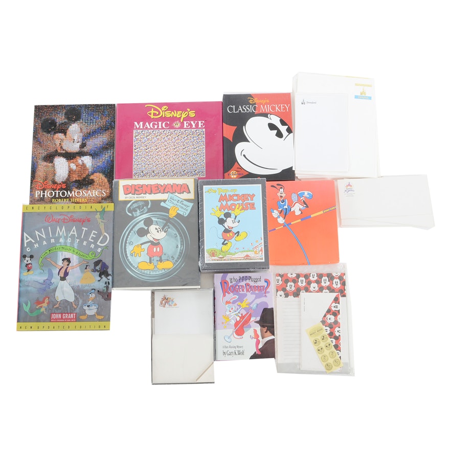 Disney Books and Stationery Including Disneyland Letterhead