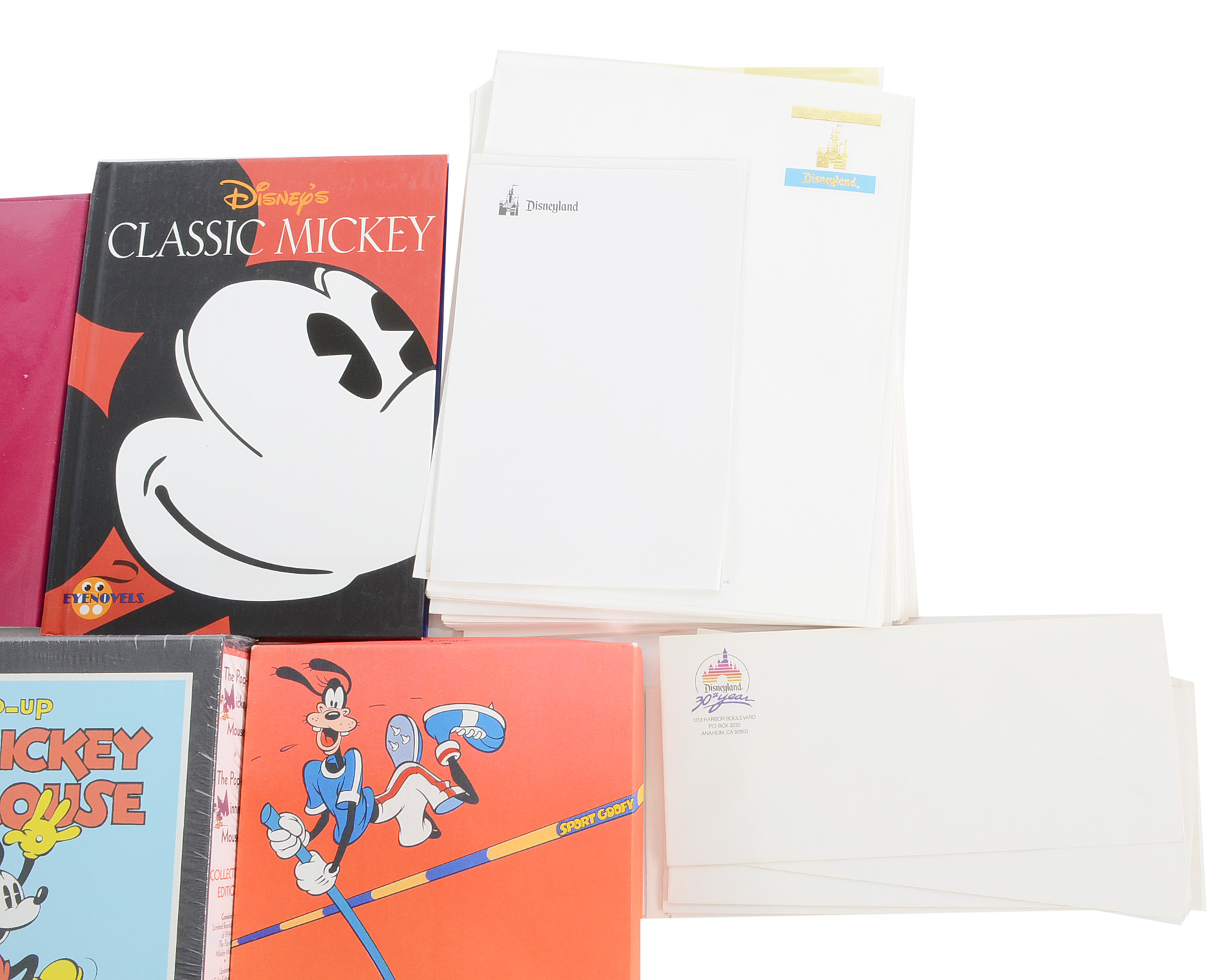 Disney Books and Stationery Including Disneyland Letterhead