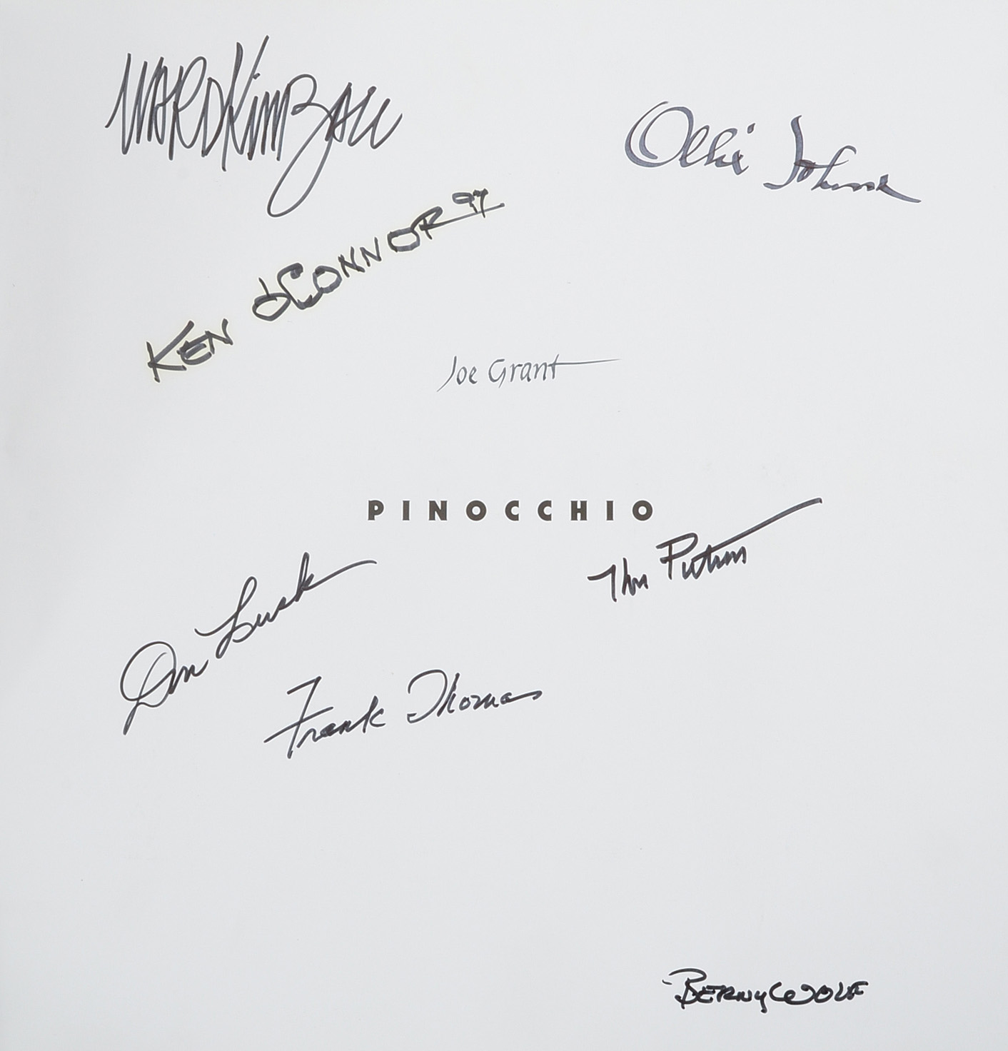 Multiple Animators Signed "Pinocchio" Art Book
