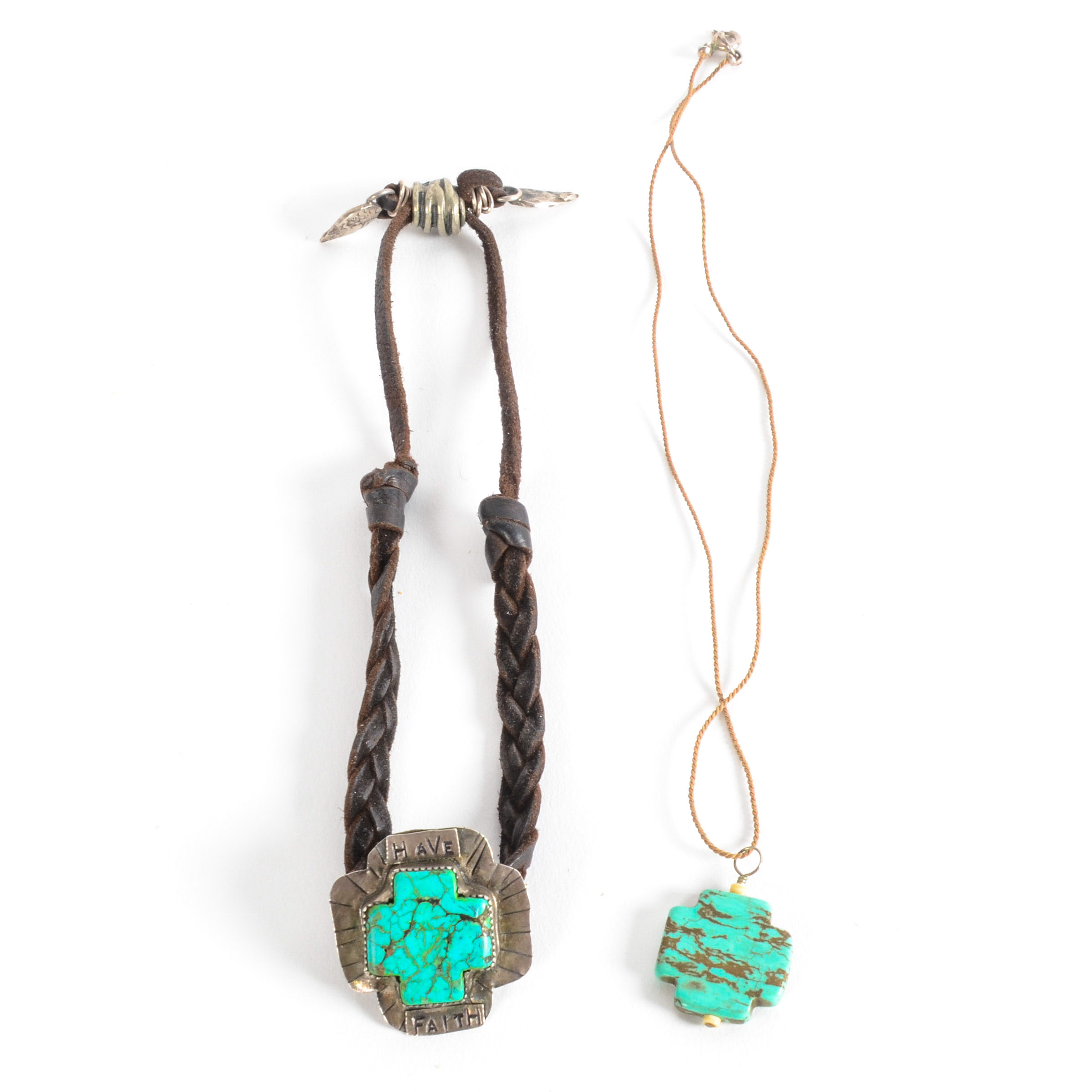 Sterling Silver, Leather and Turquoise Jewelry