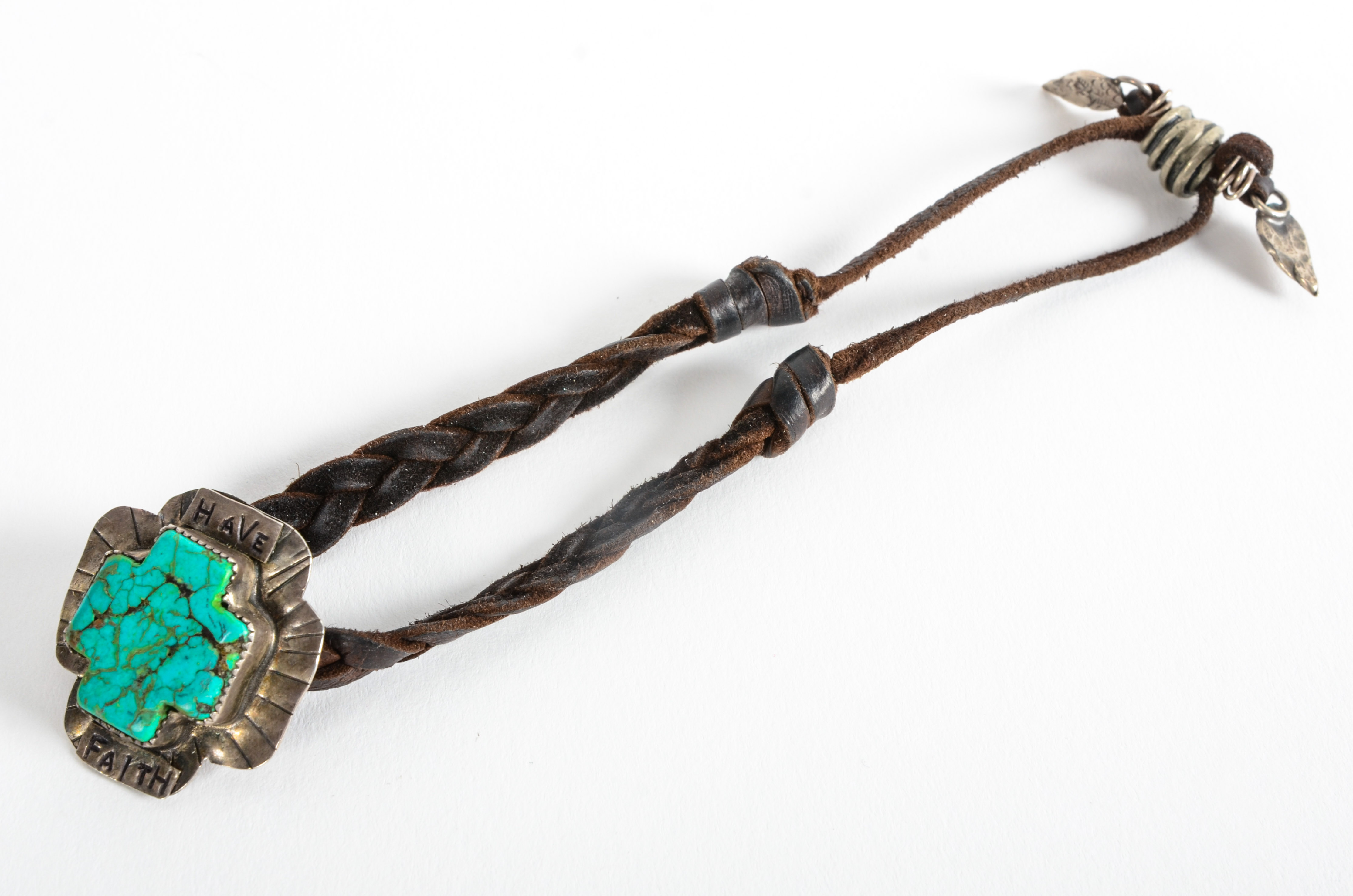 Sterling Silver, Leather and Turquoise Jewelry