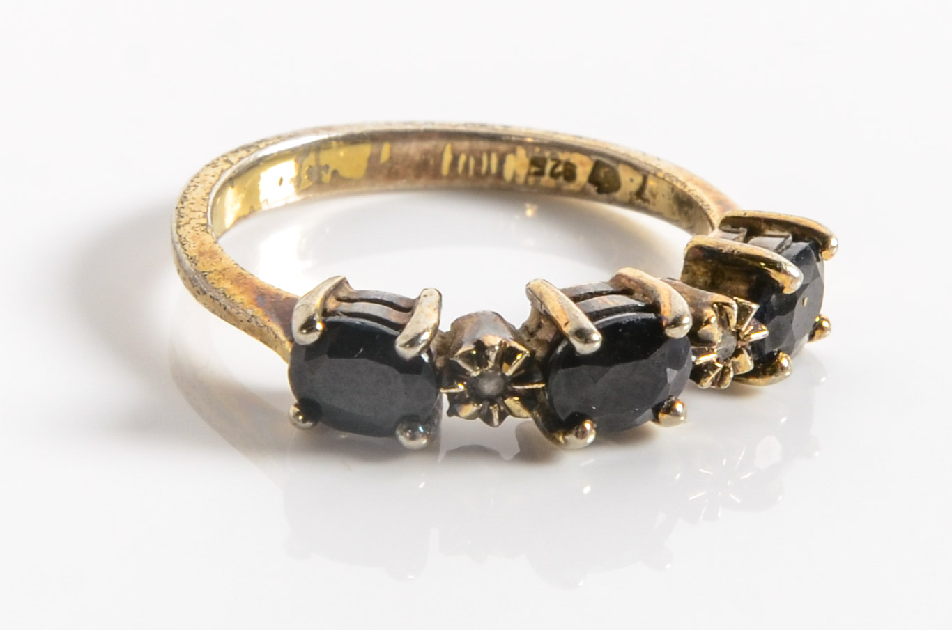 Sterling Ring with Blue Spinel Stones