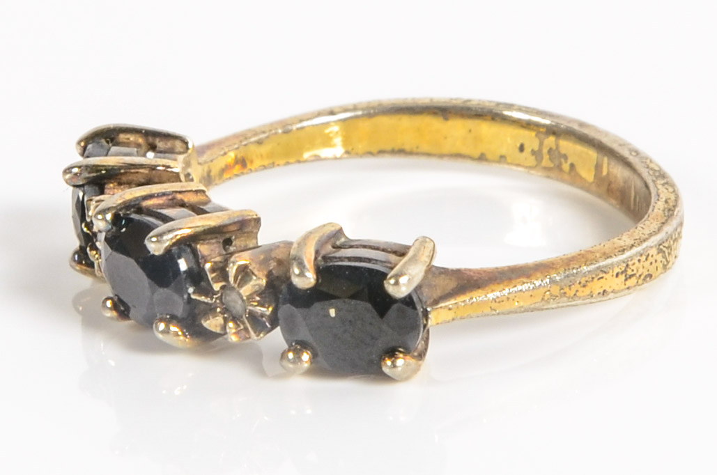 Sterling Ring with Blue Spinel Stones