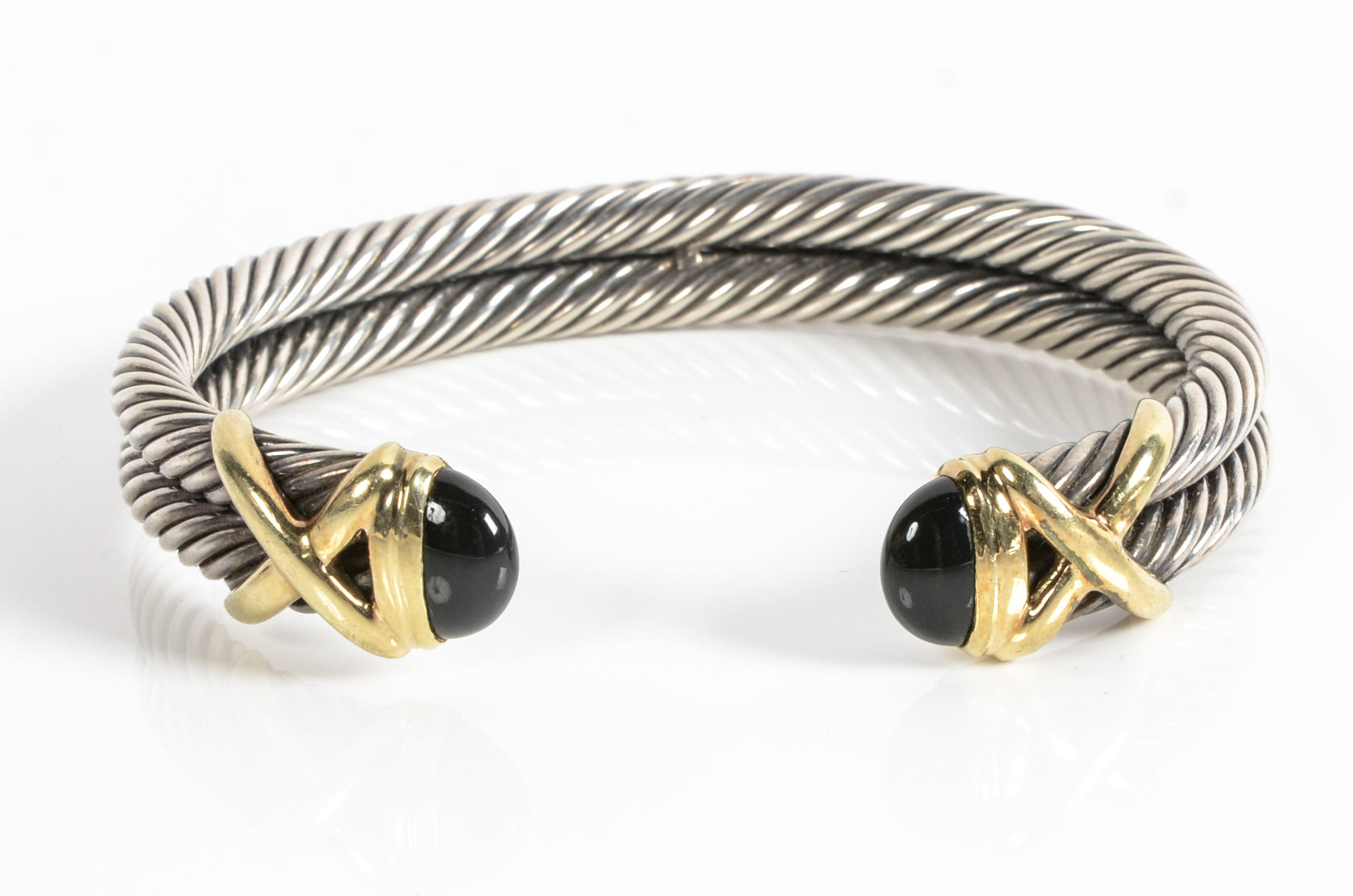 David Yurman 14K Gold and Sterling Cuff Bracelet