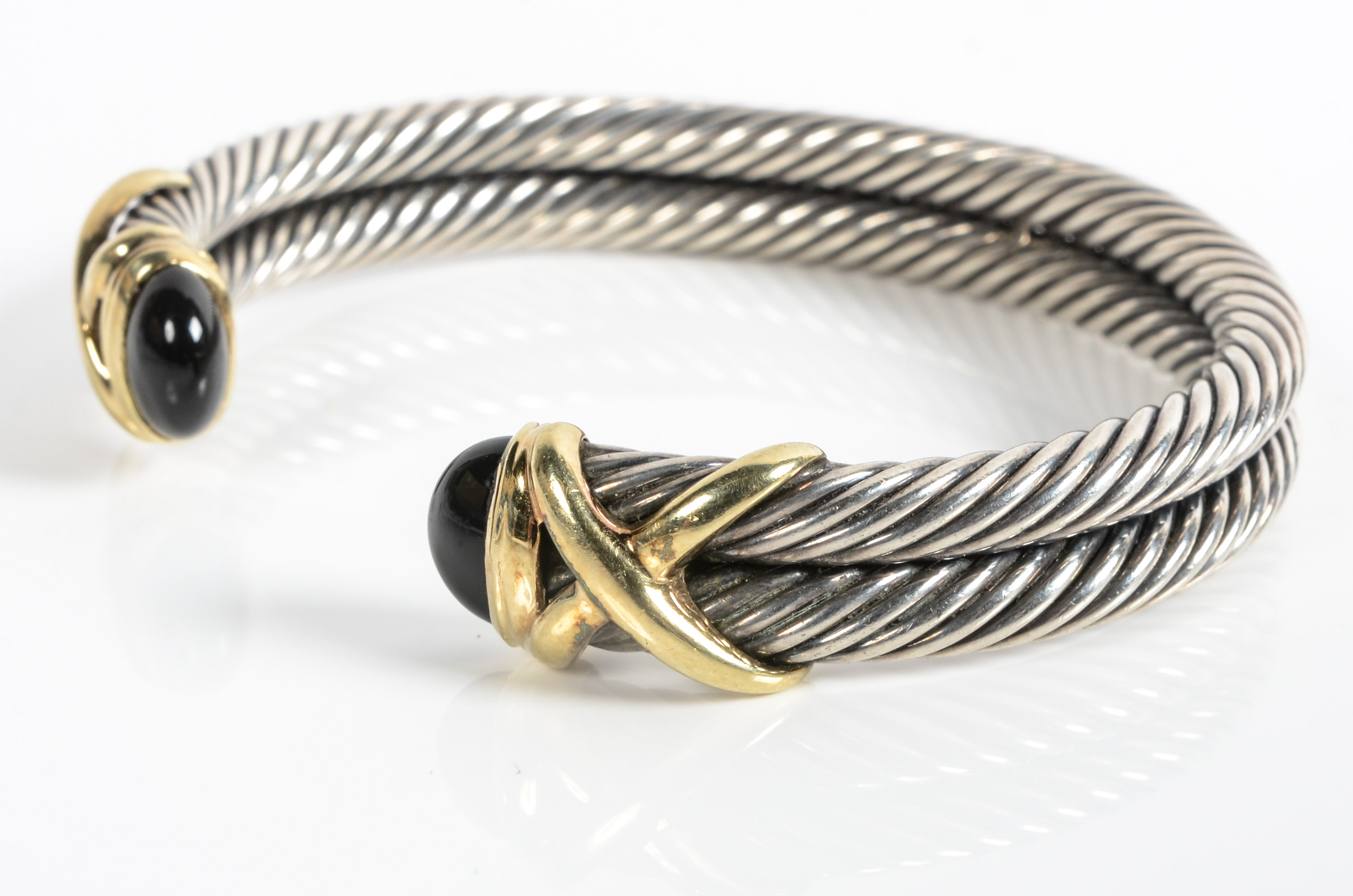 David Yurman 14K Gold and Sterling Cuff Bracelet