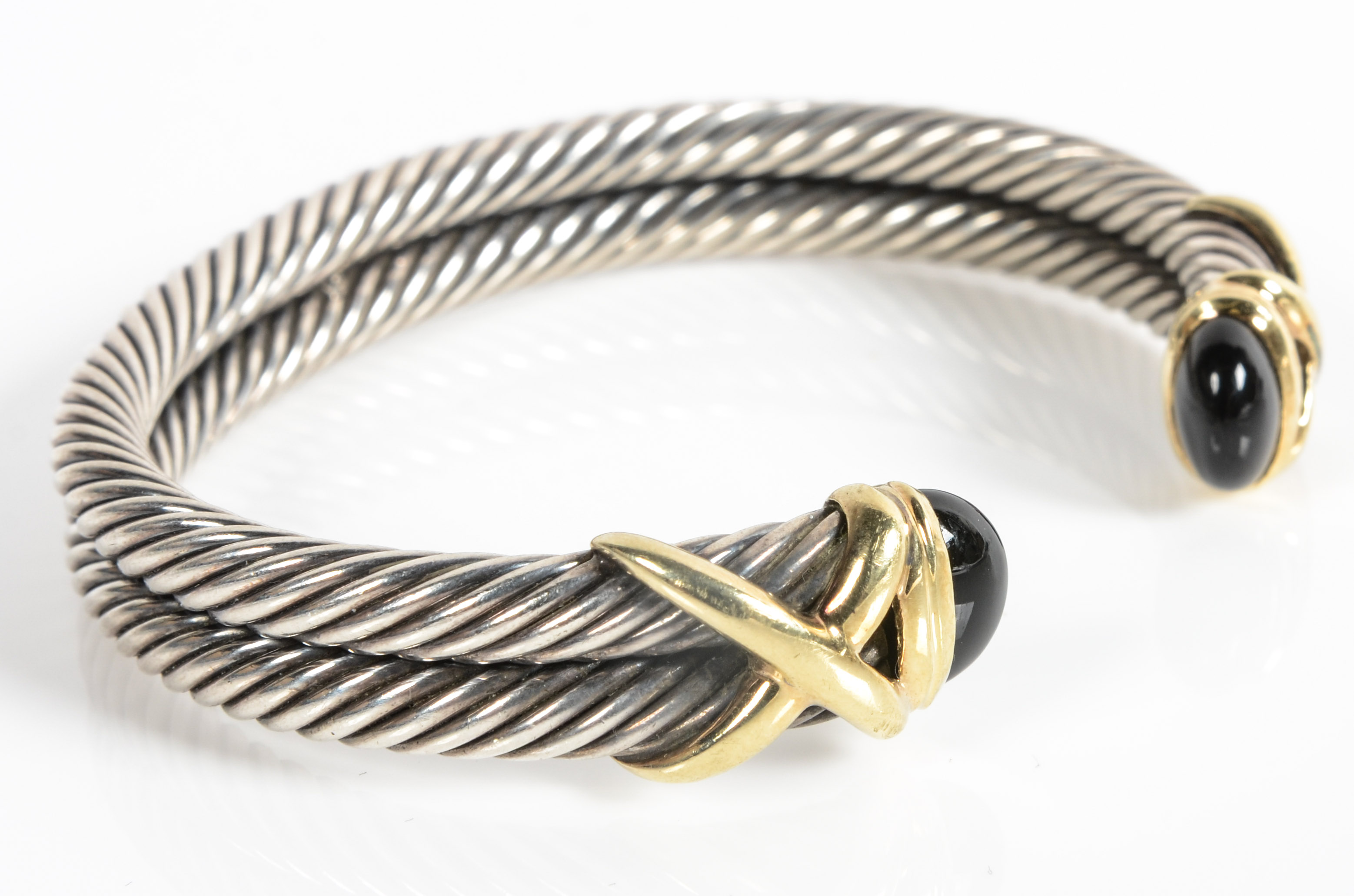 David Yurman 14K Gold and Sterling Cuff Bracelet