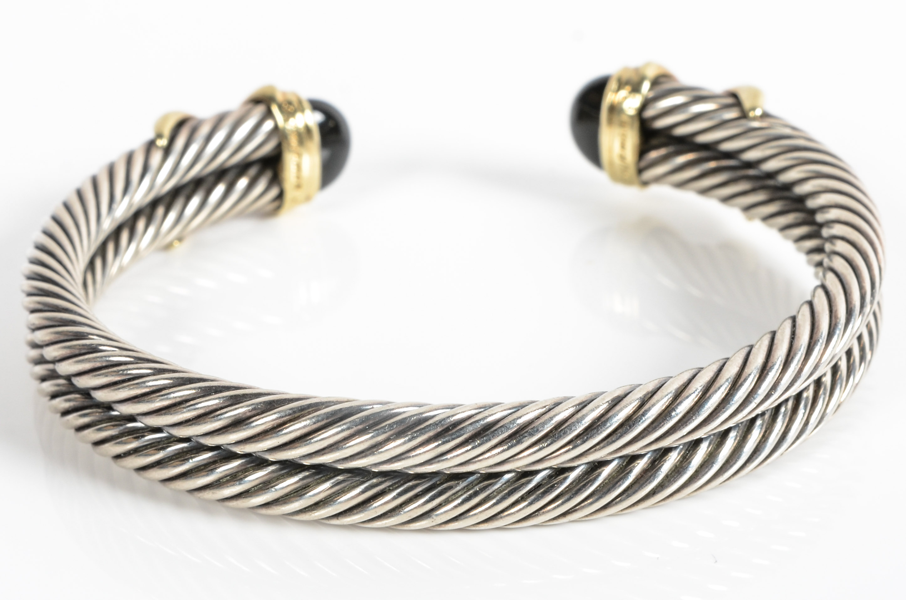David Yurman 14K Gold and Sterling Cuff Bracelet