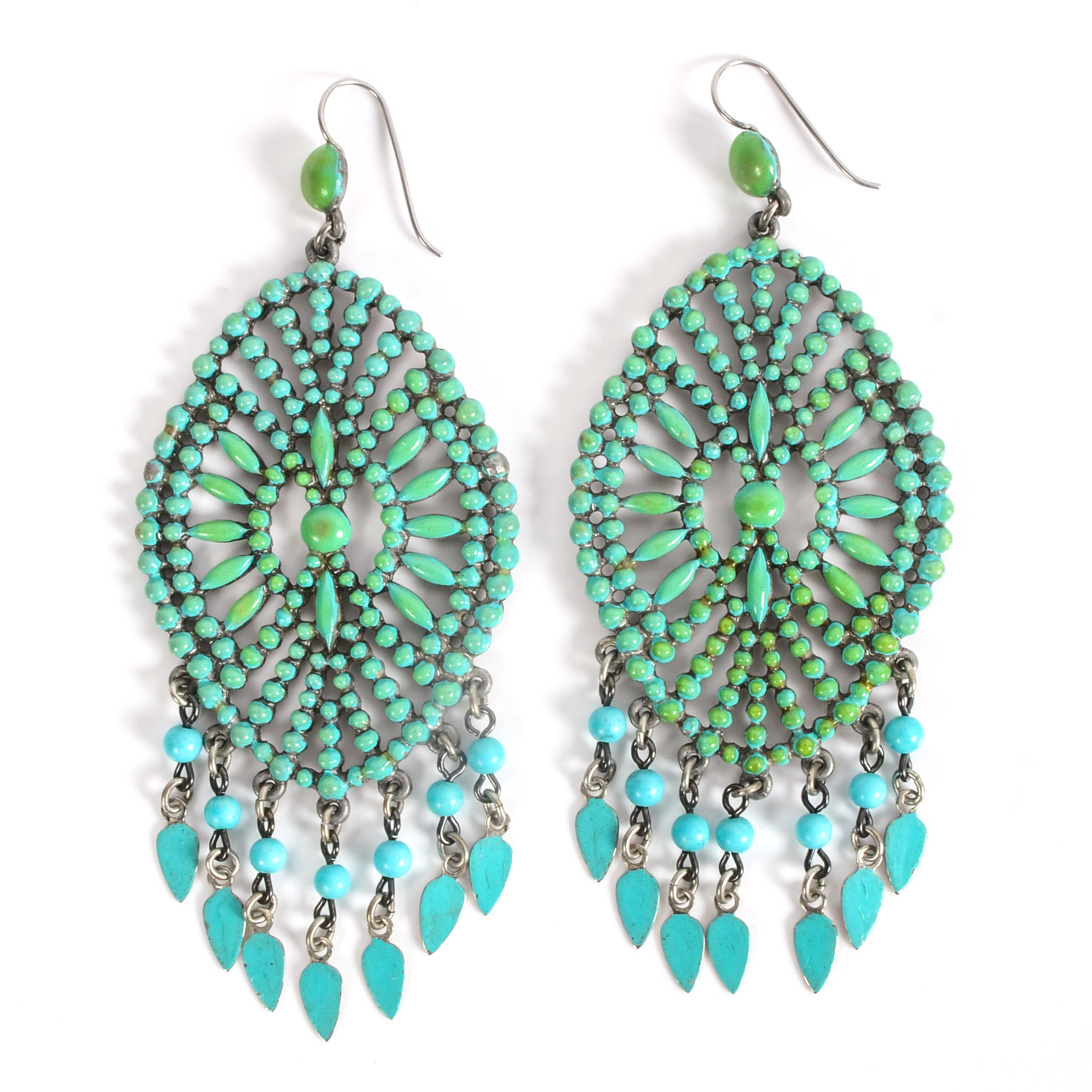 Ben-Amun Silver Tone Bohemian Style Earrings