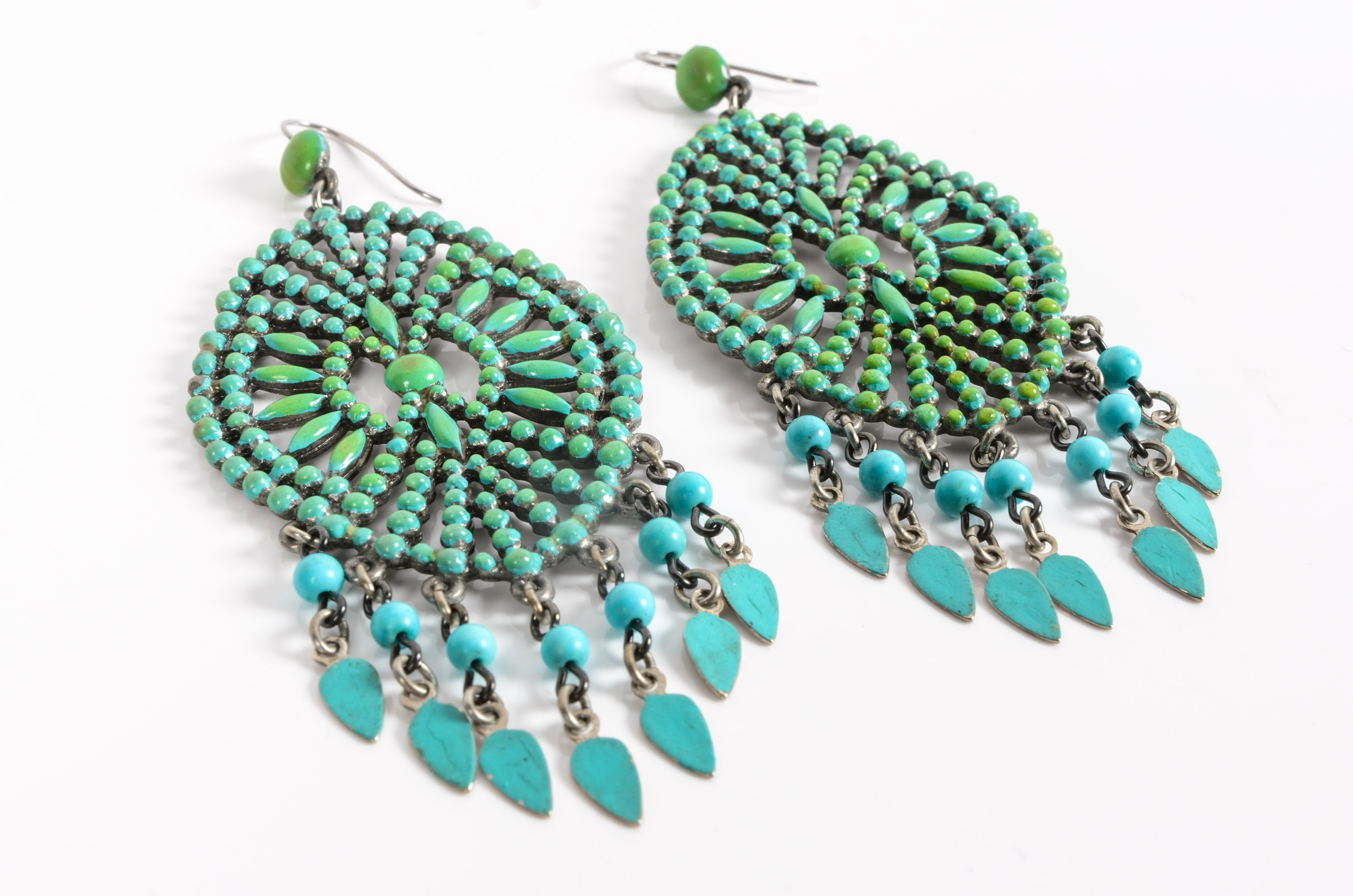Ben-Amun Silver Tone Bohemian Style Earrings