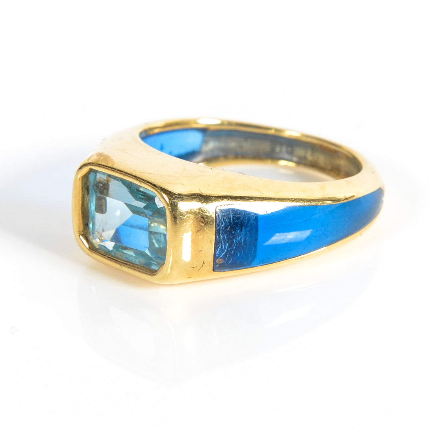 10K Gold Topaz and Sapphire Ring