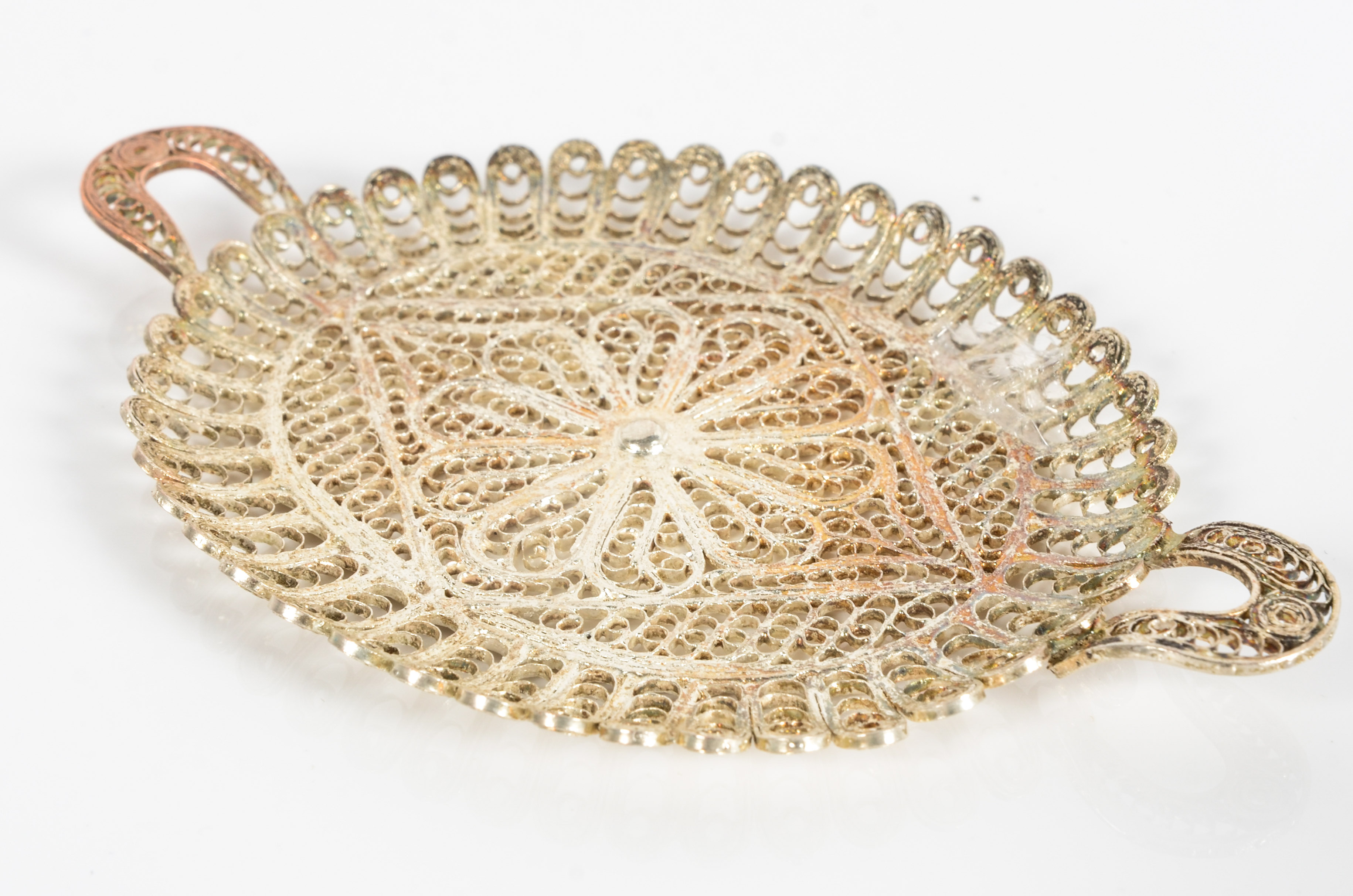 Pair of Miniature Silver Plated Filigree Tea Sets